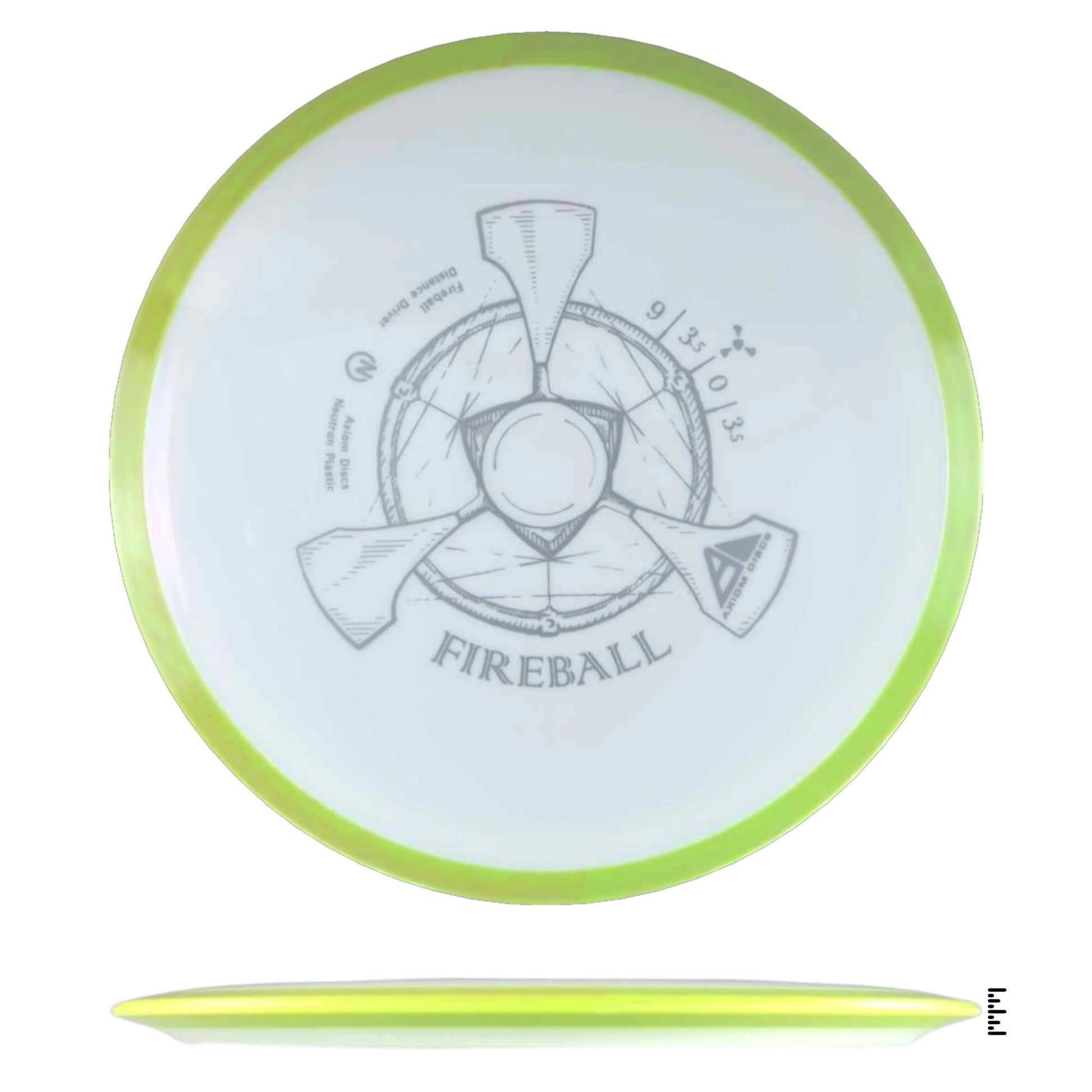 Axiom Discs Neutron Fireball - White / Fluorescent Yellow - Powergrip USA
