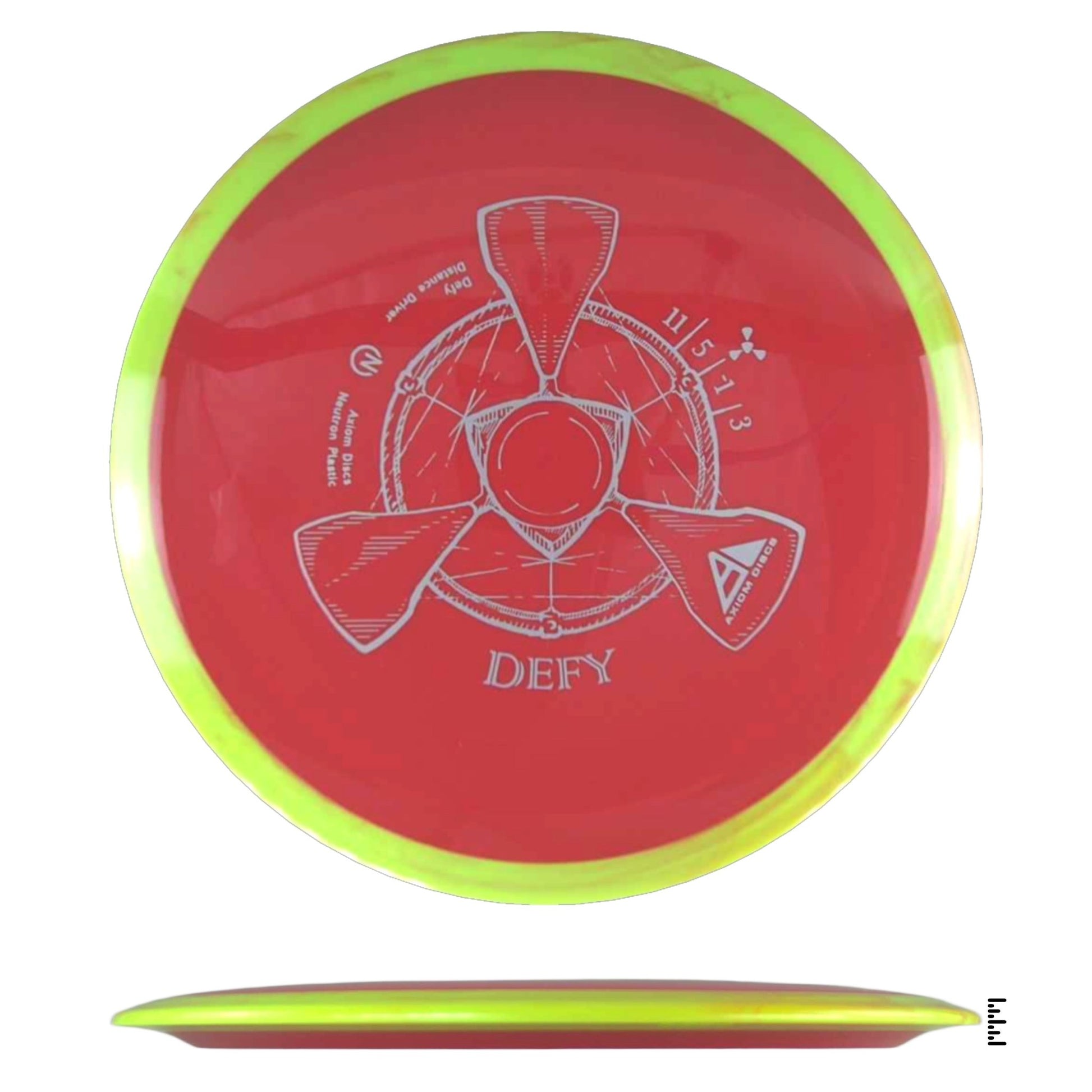 Axiom Discs Neutron Defy - Fluorescent Yellow / Red - Powergrip USA