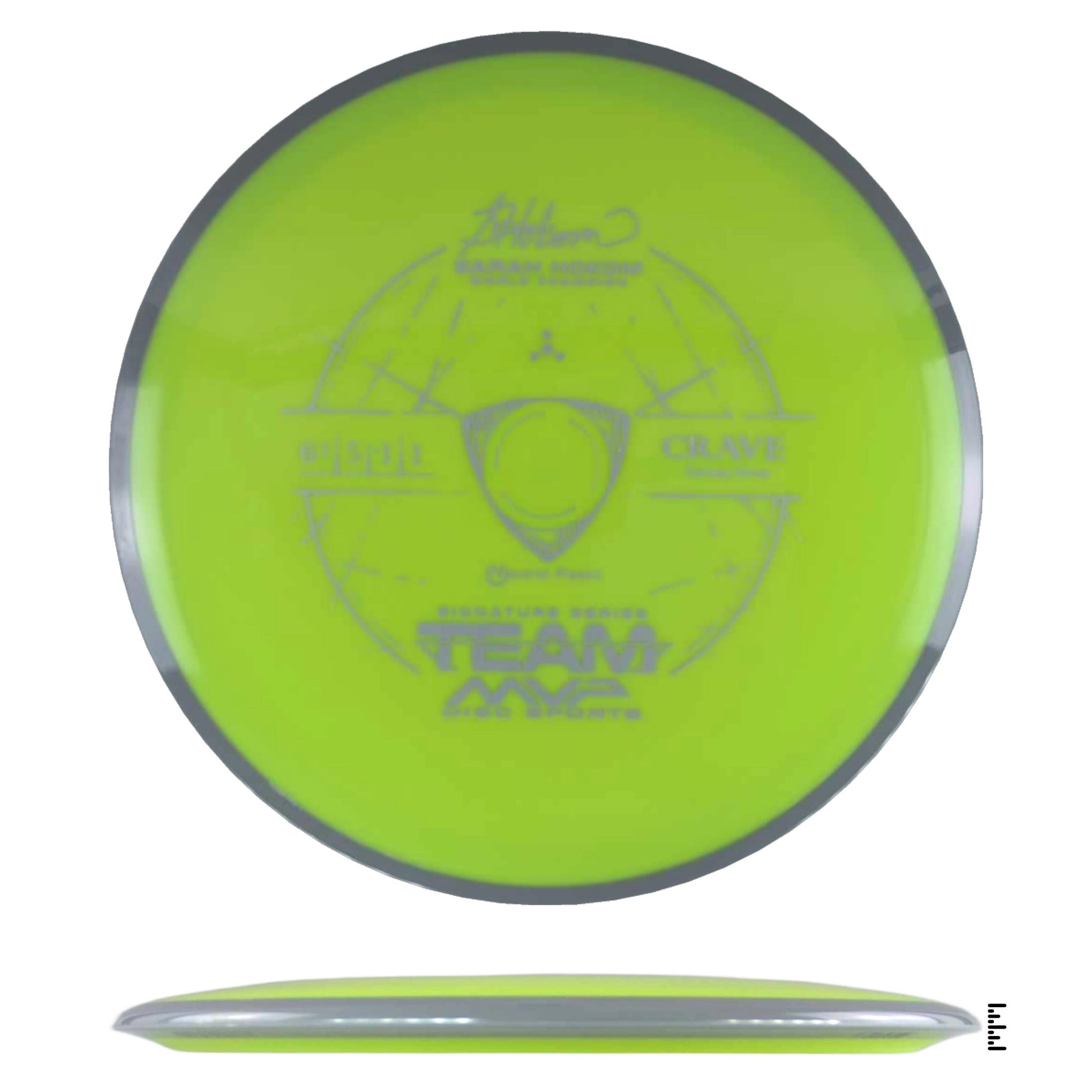 Axiom Discs Neutron Crave Sarah Hokom Signature Edition - Fluorescent Yellow / Gray - Powergrip USA