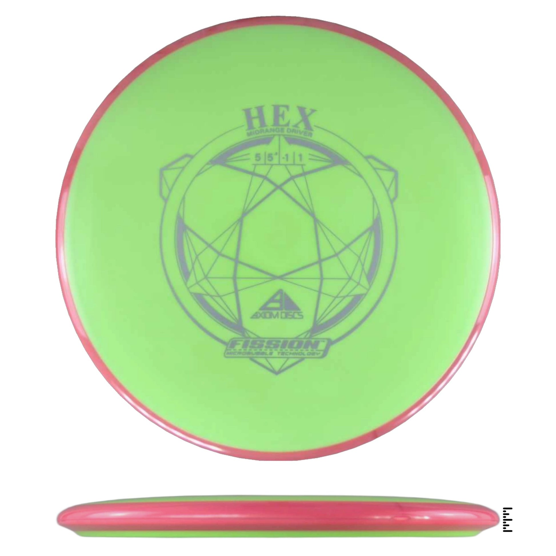 Axiom Discs Fission Hex - Light Green / Red - Powergrip USA