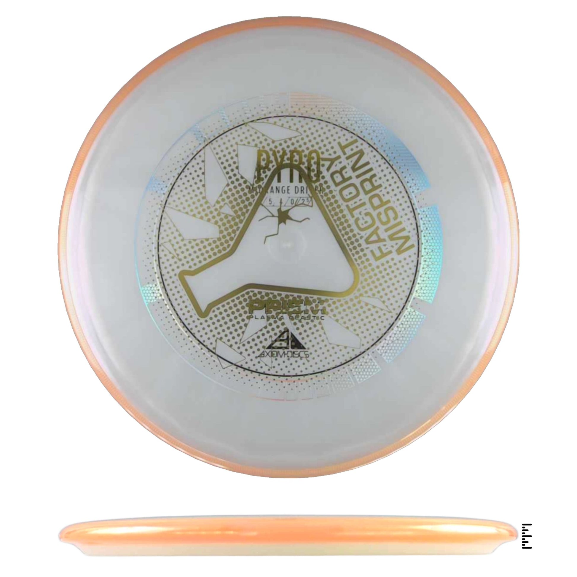 Axiom Discs Prism Plasma Pyro Factory Misprint - White / Light Orange - Powergrip USA