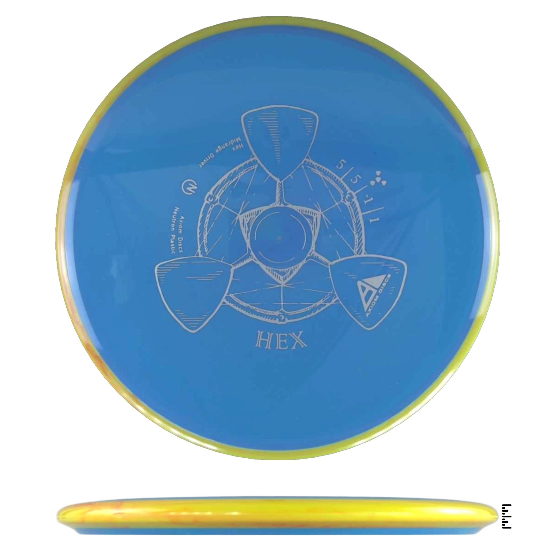 Axiom Discs Neutron Hex - Sky Blue / Yellow - Powergrip USA