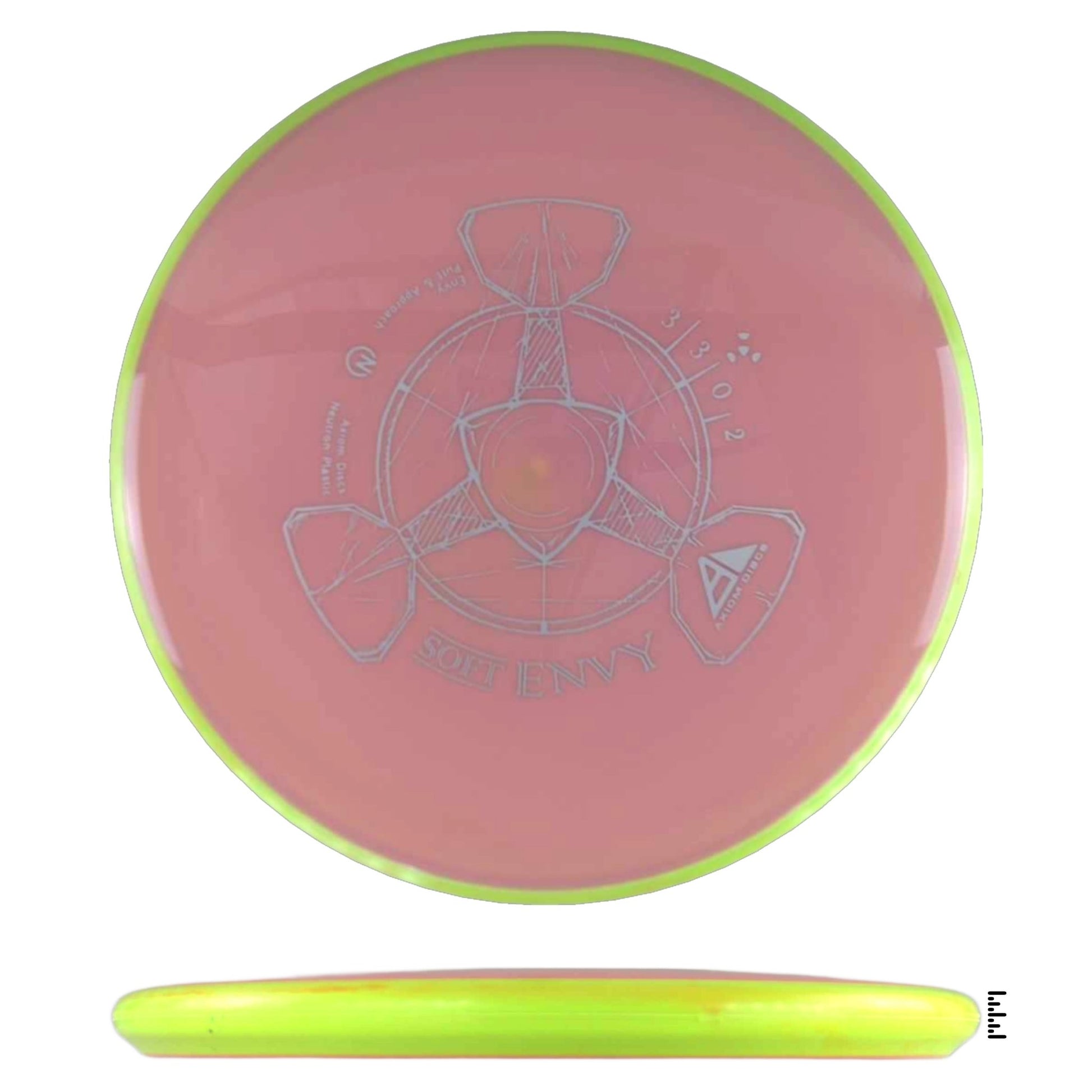Axiom Discs Neutron Soft Envy - Rose / Fluorescent Yellow - Powergrip USA