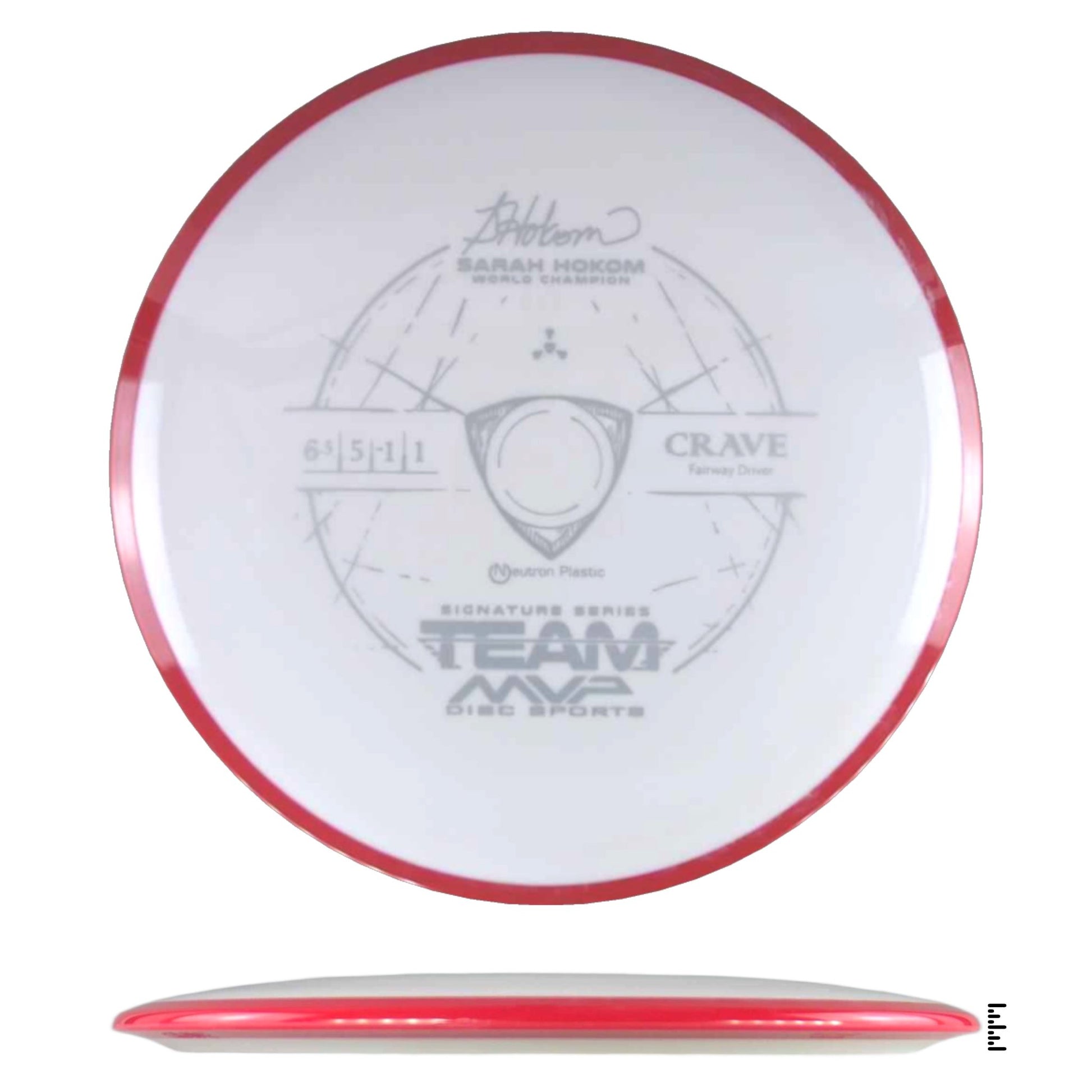Axiom Discs Neutron Crave Sarah Hokom Signature Edition - White / Red - Powergrip USA