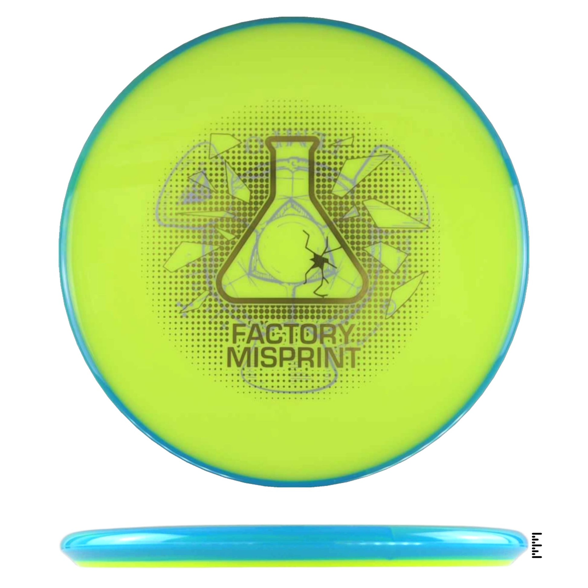 Axiom Discs Neutron Tempo Factory Misprint - Fluorescent Yellow / Blue - Powergrip USA
