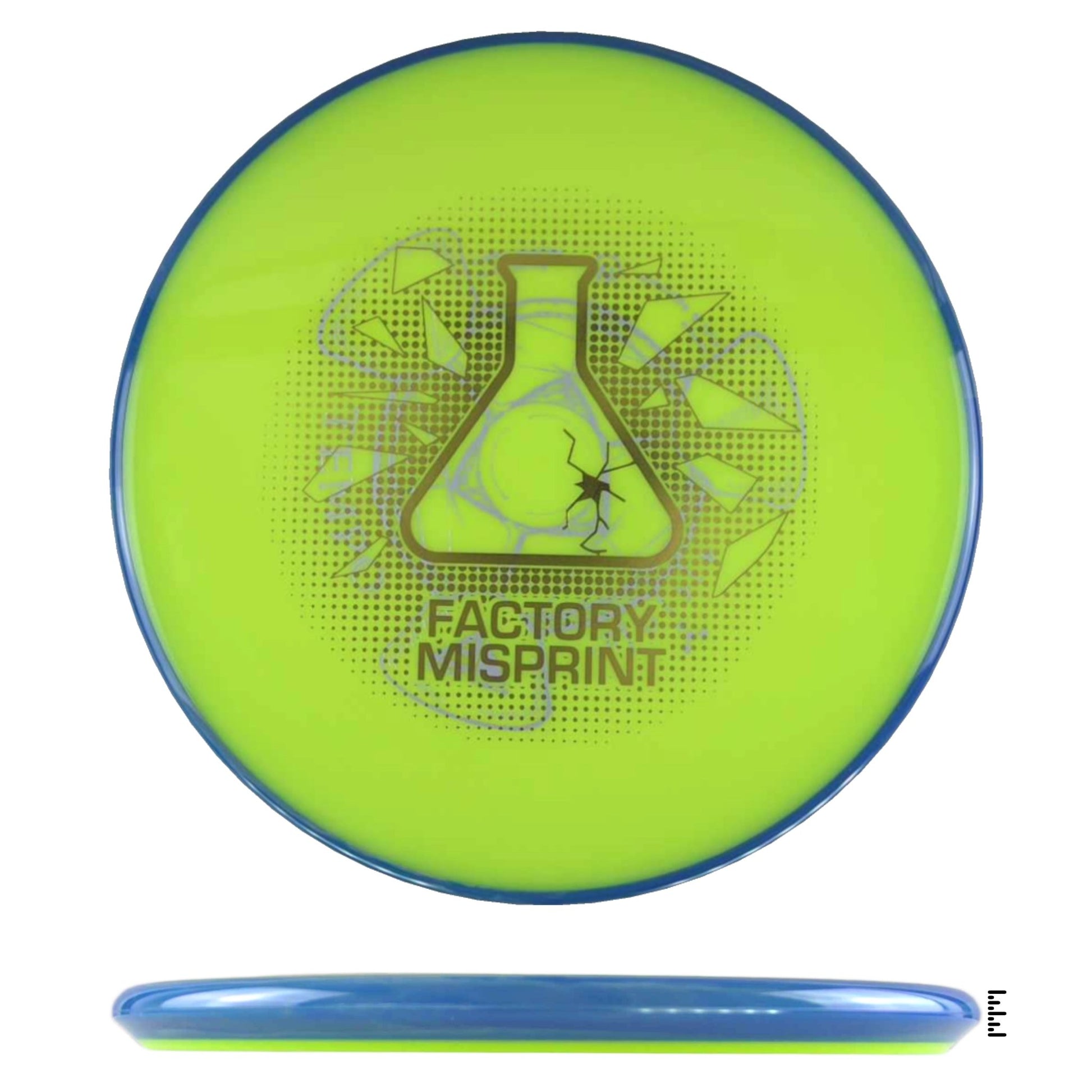Axiom Discs Neutron Tempo Factory Misprint - Fluorescent Yellow / Blue - Powergrip USA