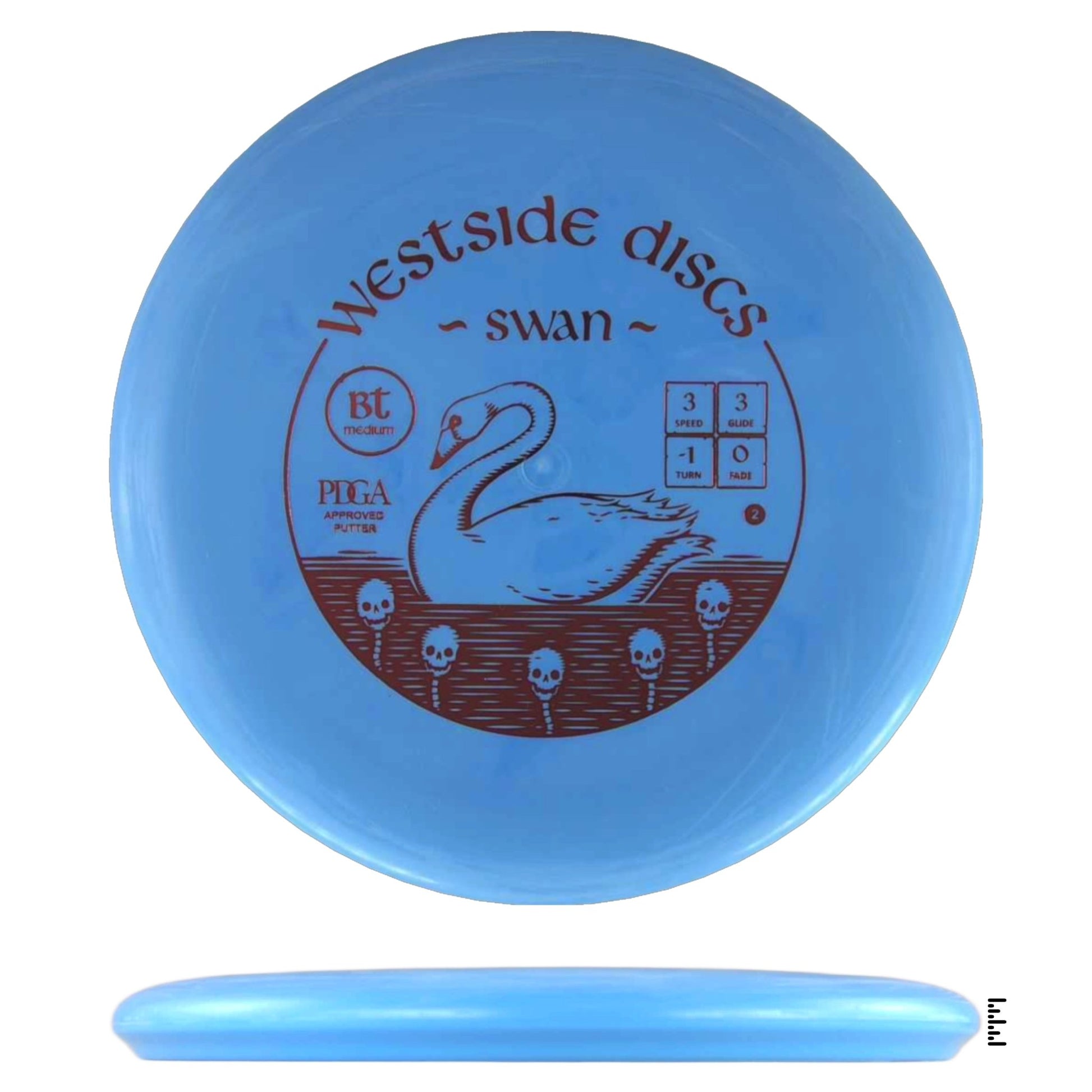 Westside Discs BT Medium Swan 2 - Sky Blue - Powergrip USA