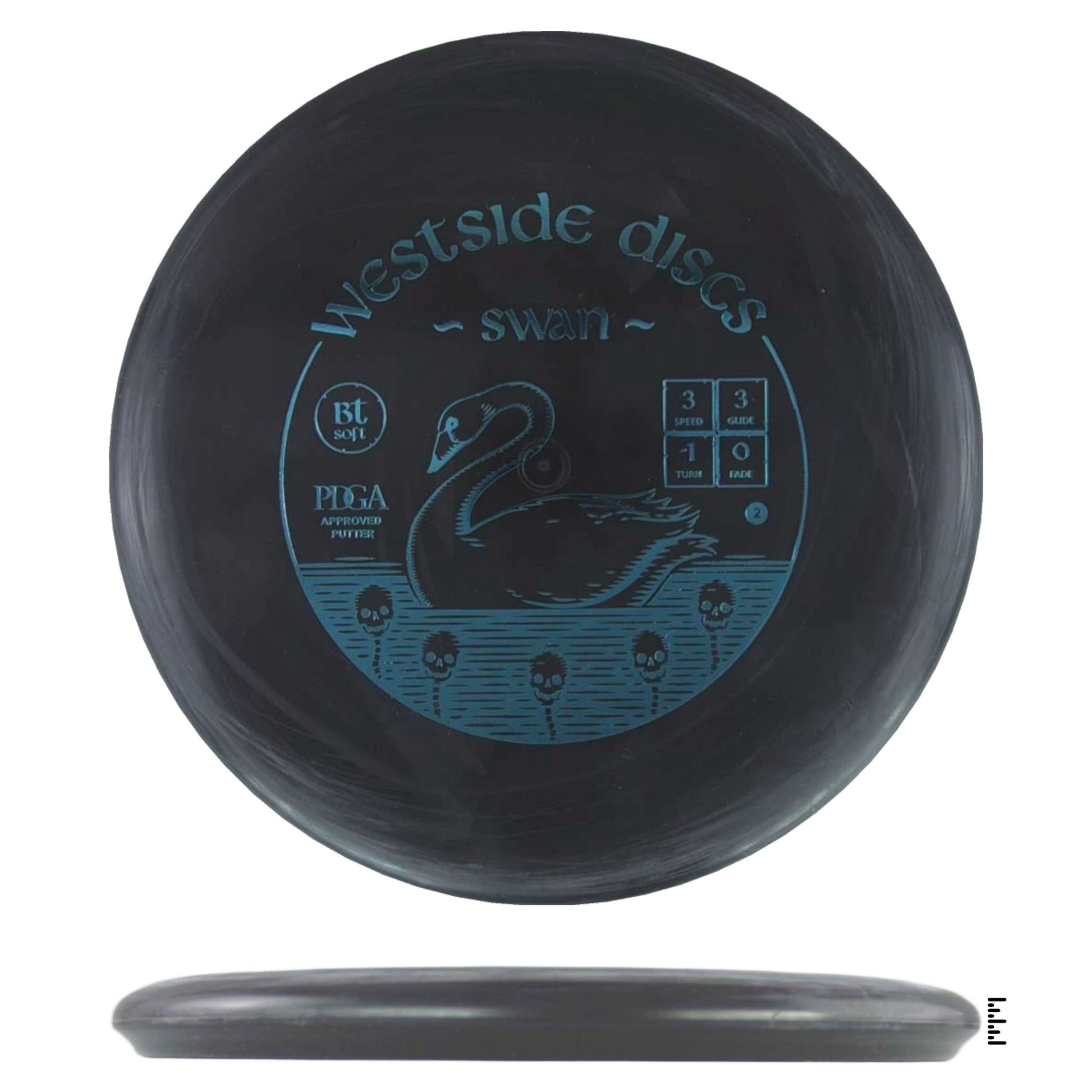 Westside Discs BT Soft Swan 2 - Black - Powergrip USA