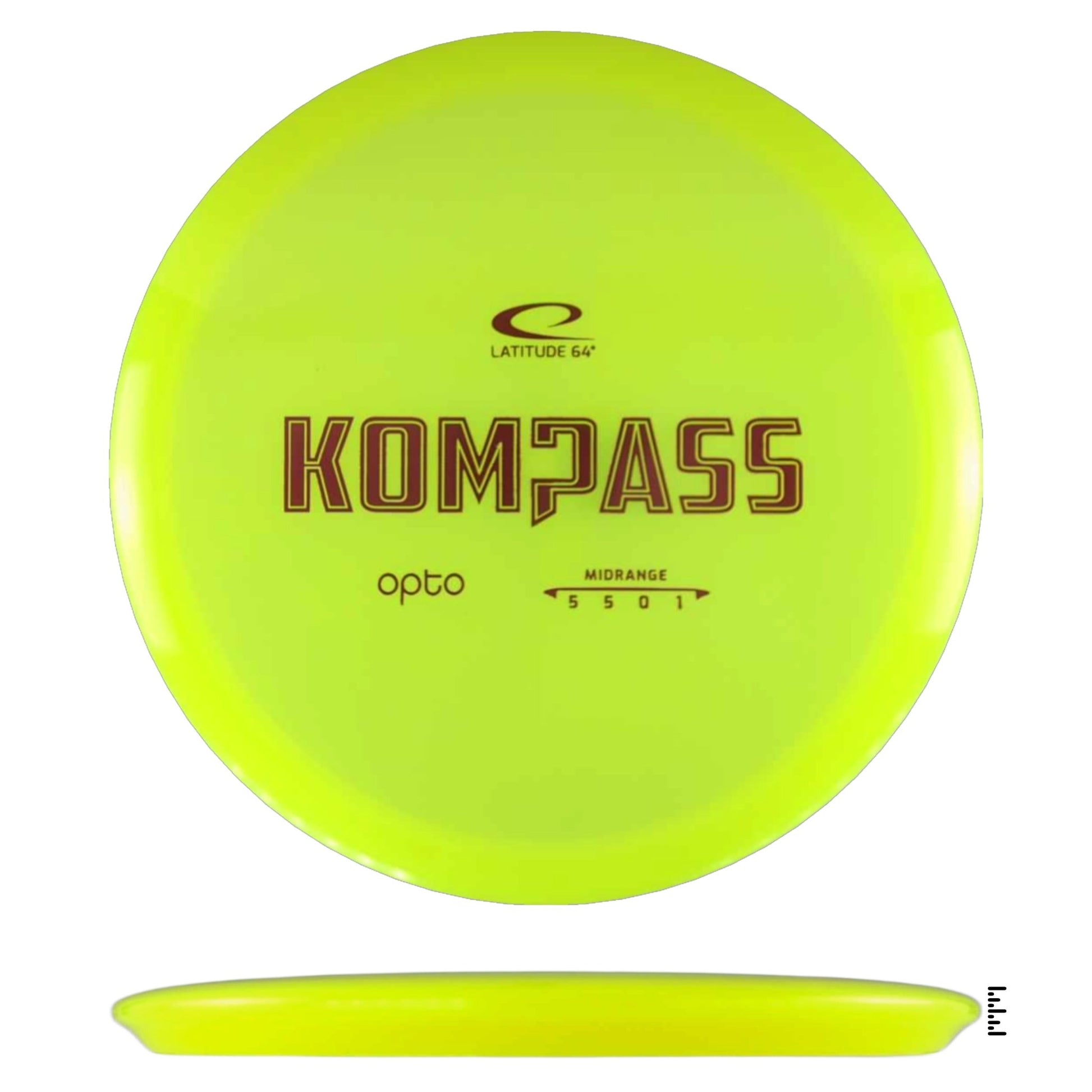 Latitude 64 Opto Compass Swedish Kompass Stamp - Fluorescent Yellow - Powergrip USA