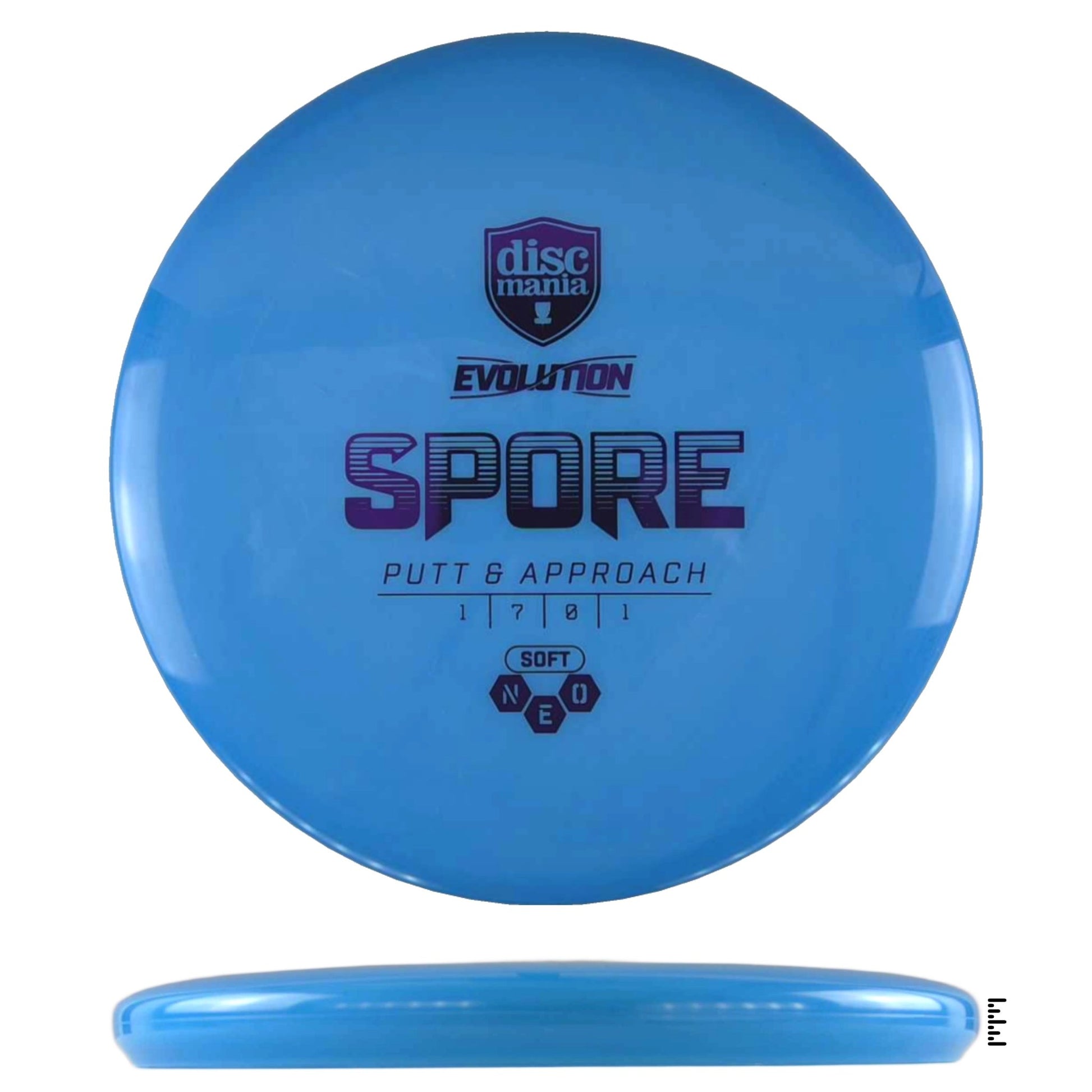 Discmania Evolution Soft Neo Spore - Sky Blue - Powergrip USA