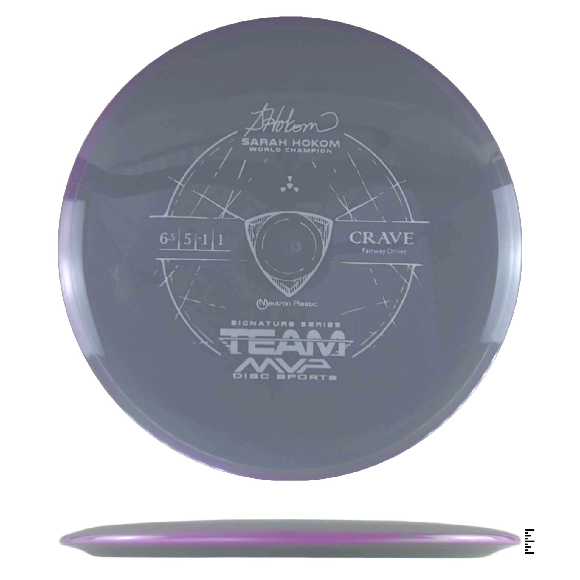 Axiom Discs Neutron Crave Sarah Hokom Signature Edition - Gray / Violet - Powergrip USA