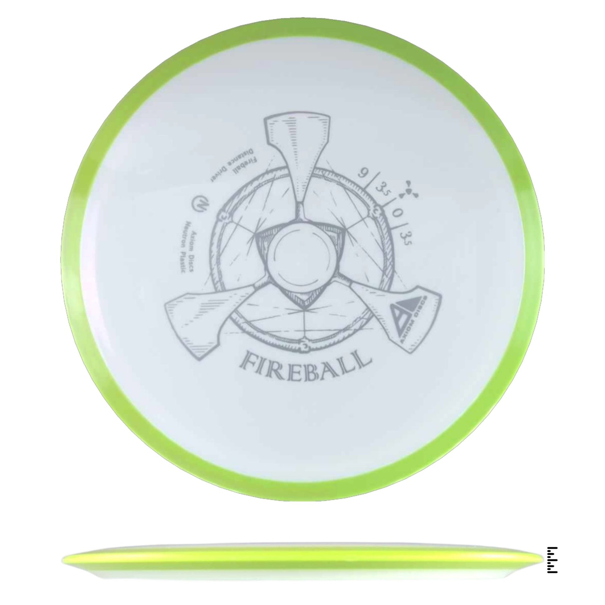 Axiom Discs Neutron Fireball - White / Lime - Powergrip USA
