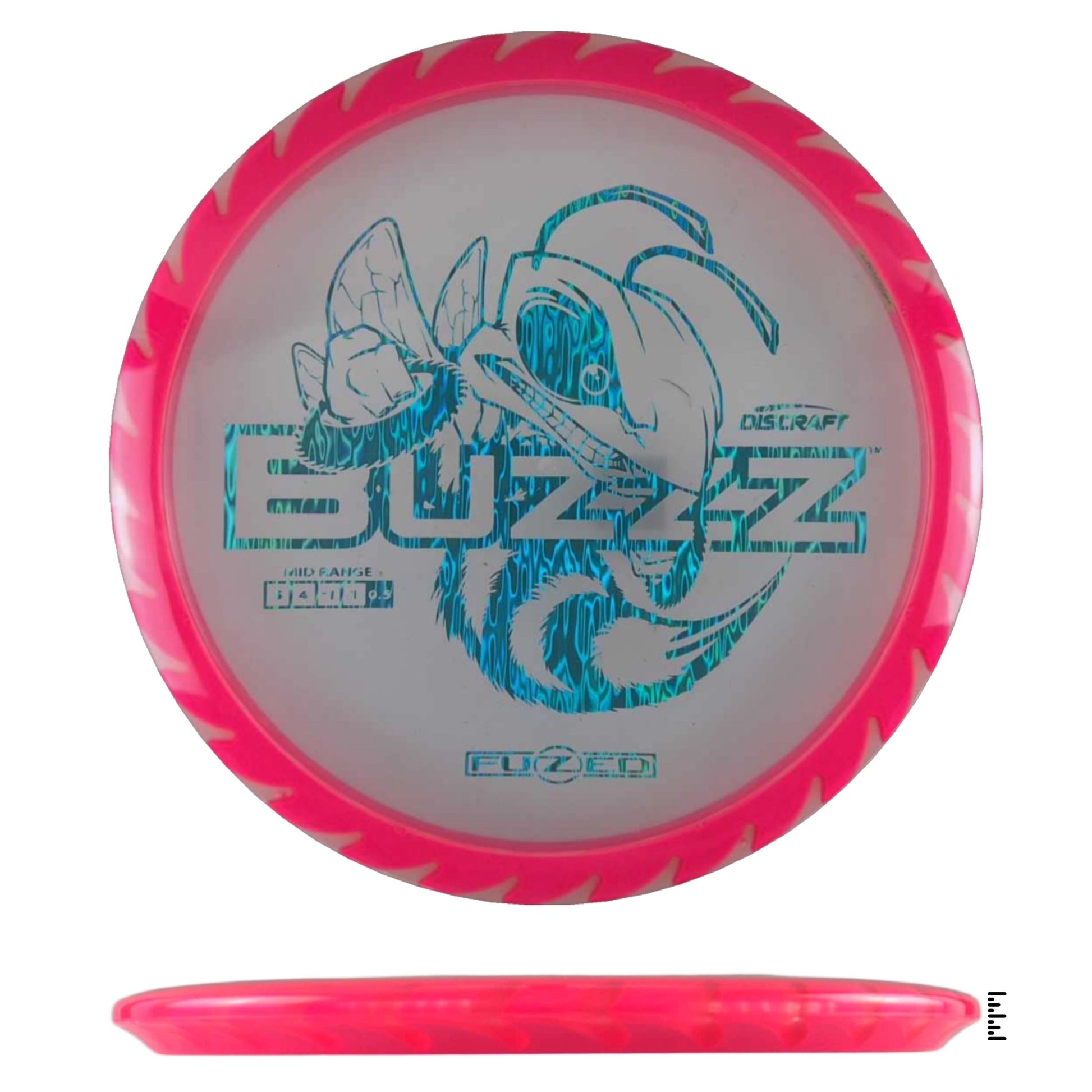 Discraft Fuzed Line Buzzz Saw Pattern (Buzzzsaw) - Clear / Pink - Powergrip USA