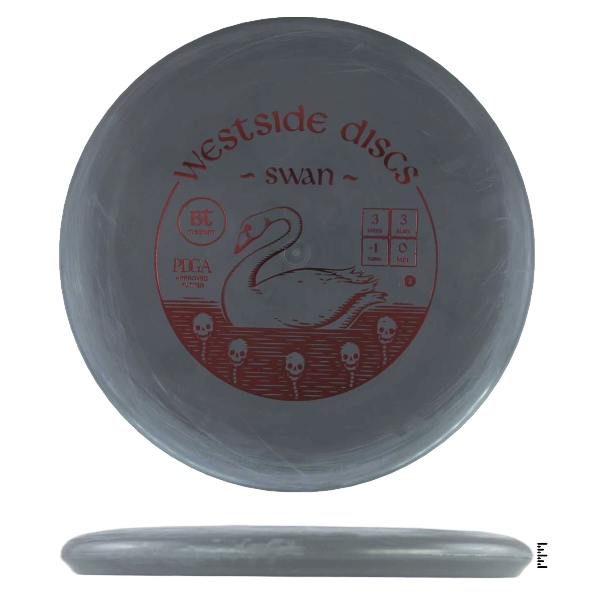 Westside Discs BT Medium Swan 2 - Gray - Powergrip USA