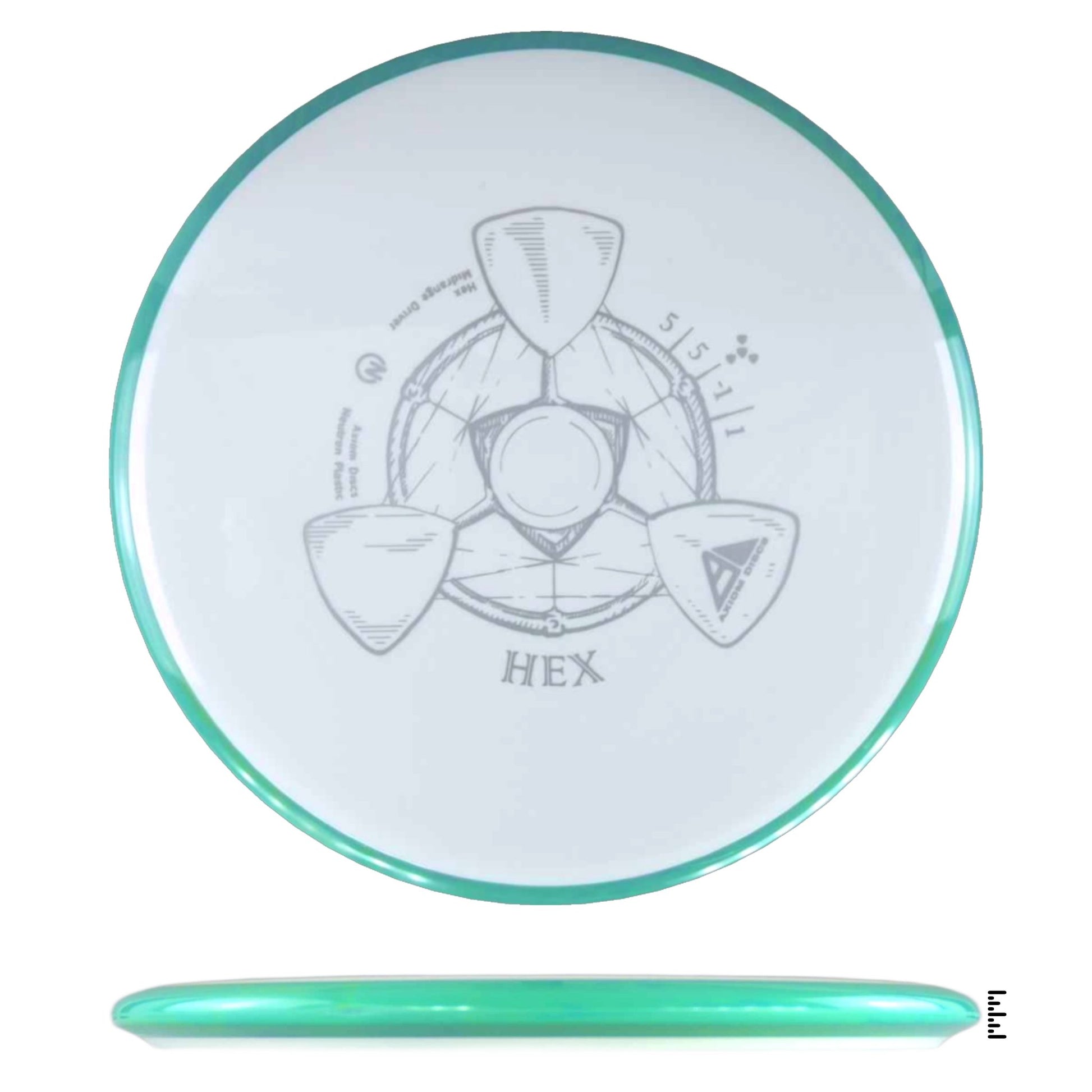 Axiom Discs Neutron Hex - White / Turquoise - Powergrip USA