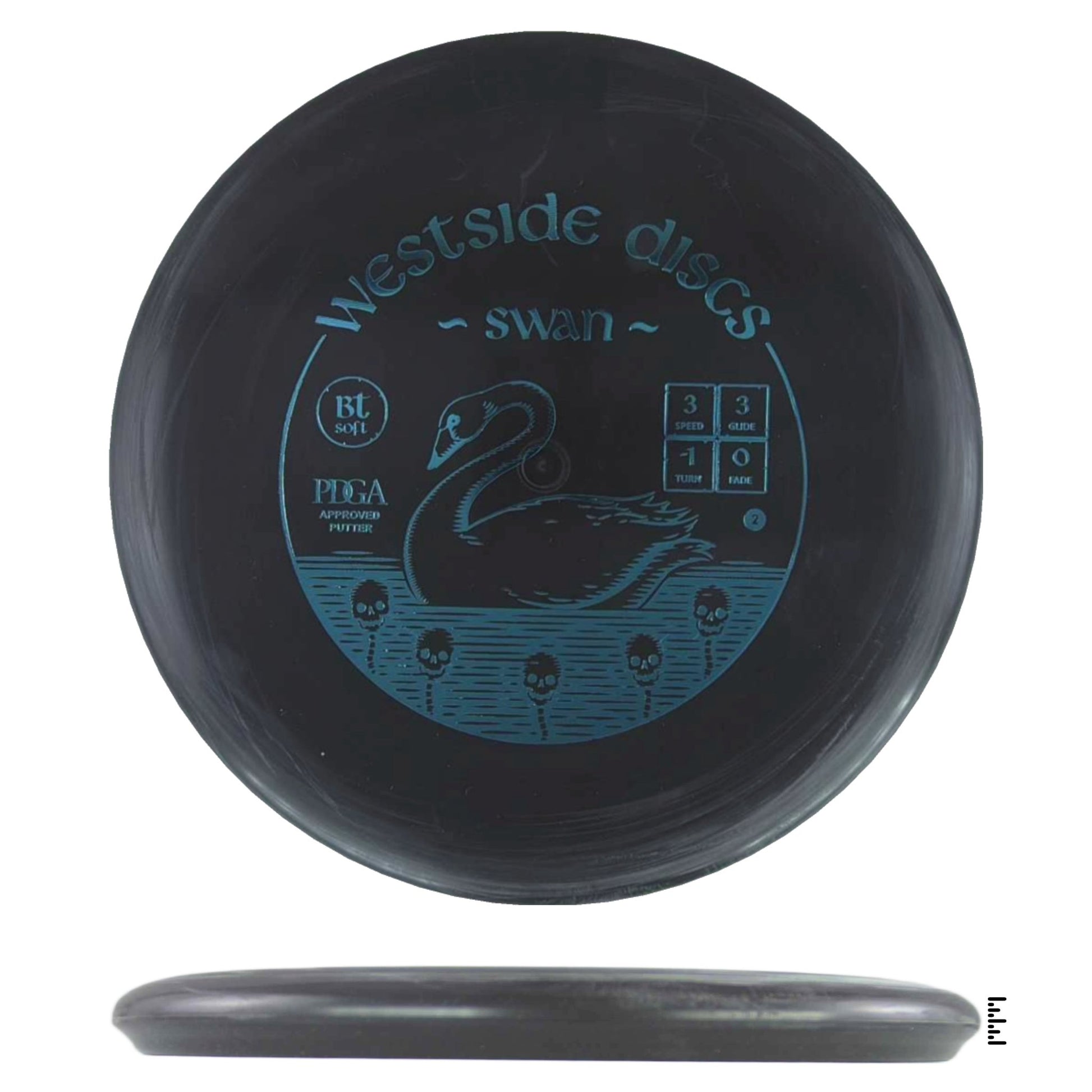 Westside Discs BT Soft Swan 2 - Black - Powergrip USA