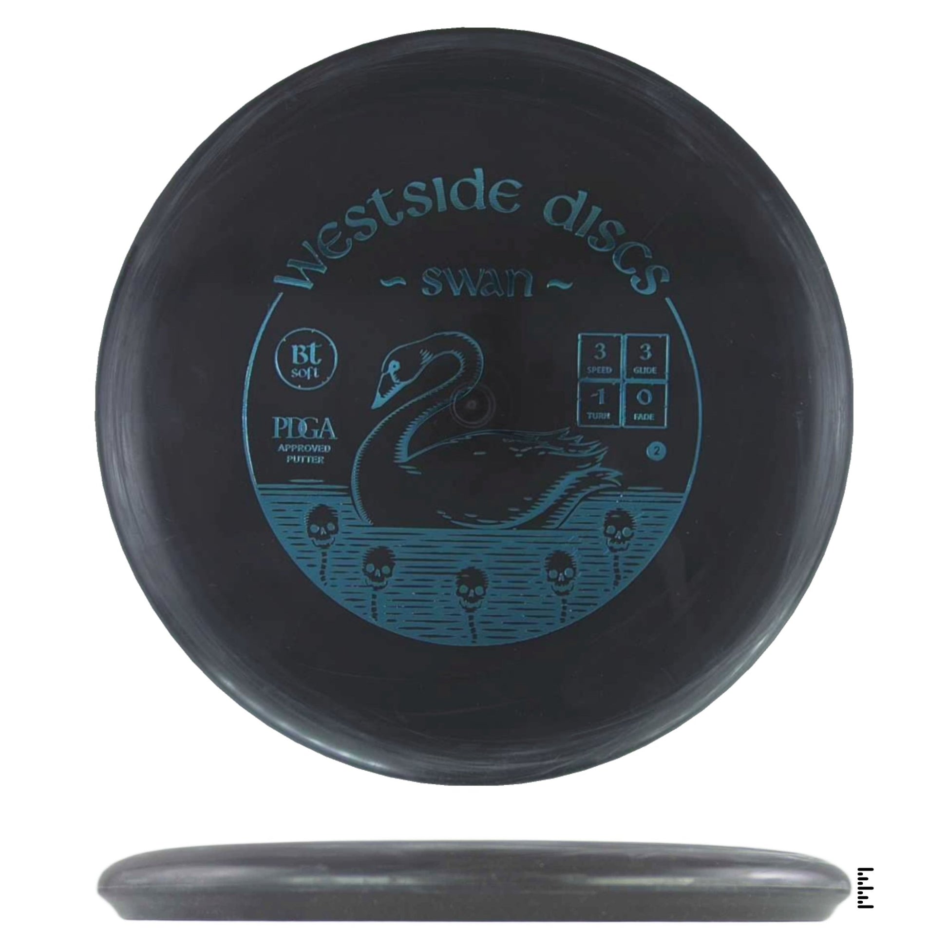 Westside Discs BT Soft Swan 2 - Black - Powergrip USA