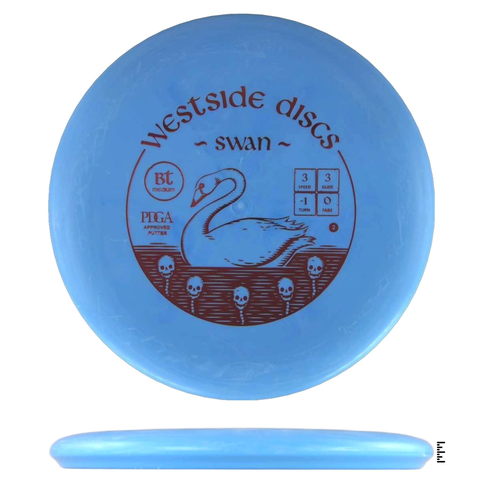 Westside Discs BT Medium Swan 2 - Sky Blue - Powergrip USA