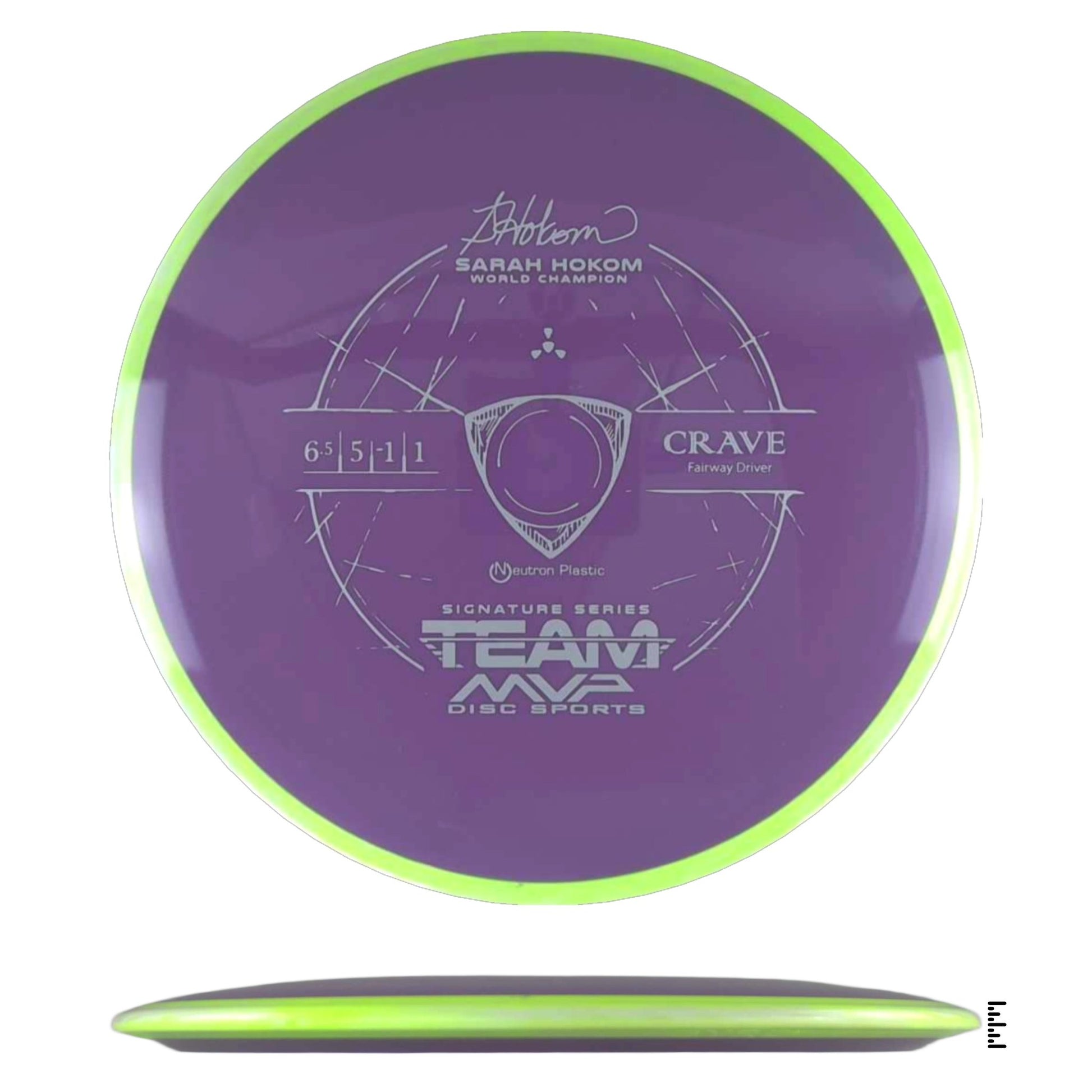 Axiom Discs Neutron Crave Sarah Hokom Signature Edition - Violet / Lime - Powergrip USA