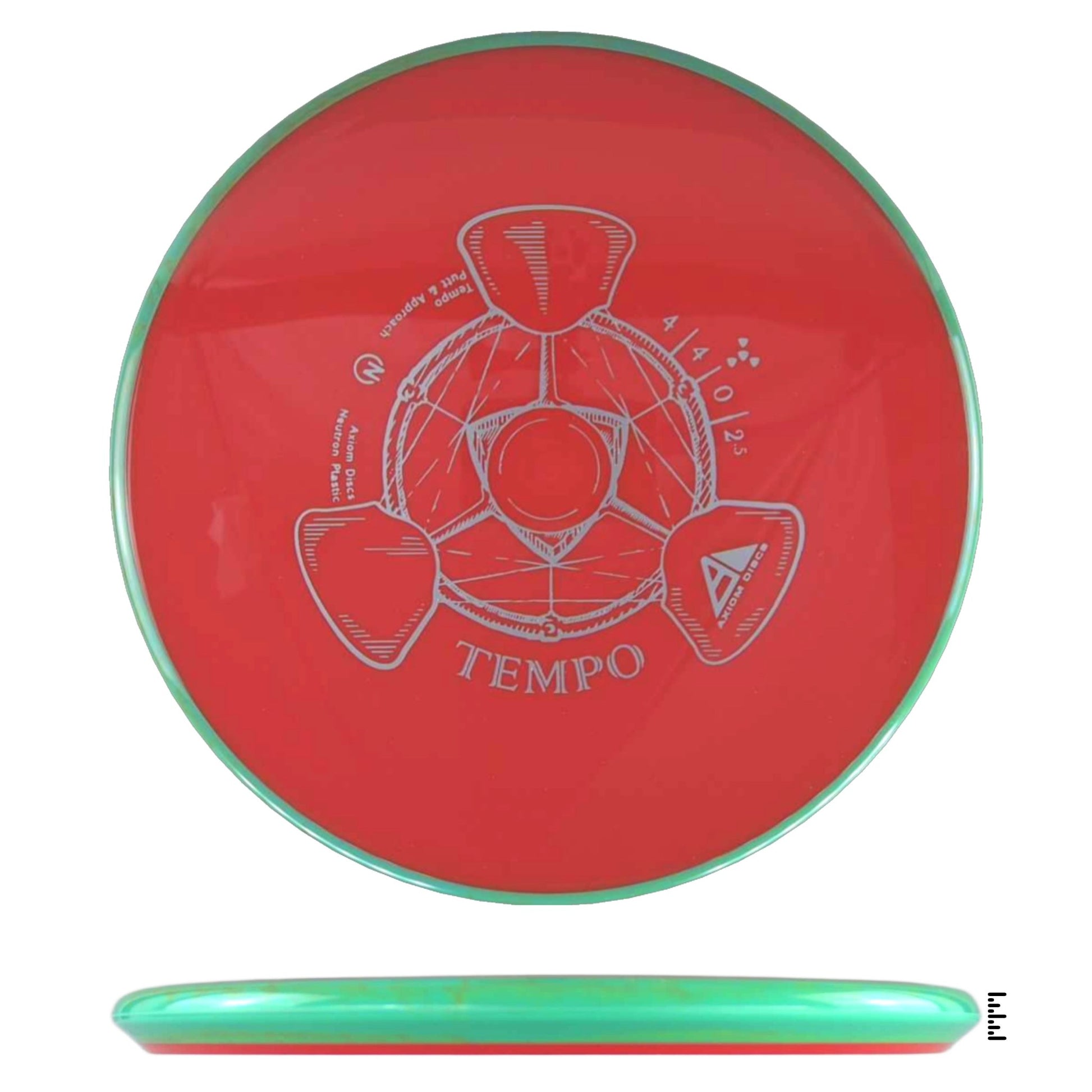Axiom Discs Neutron Tempo - Dark Orange / Turquoise - Powergrip USA
