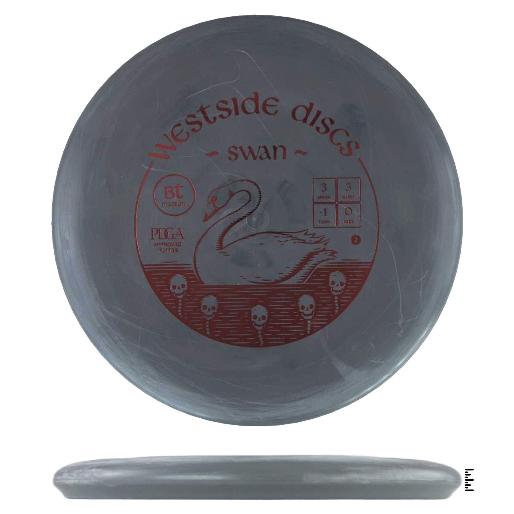Westside Discs BT Medium Swan 2 - Gray - Powergrip USA