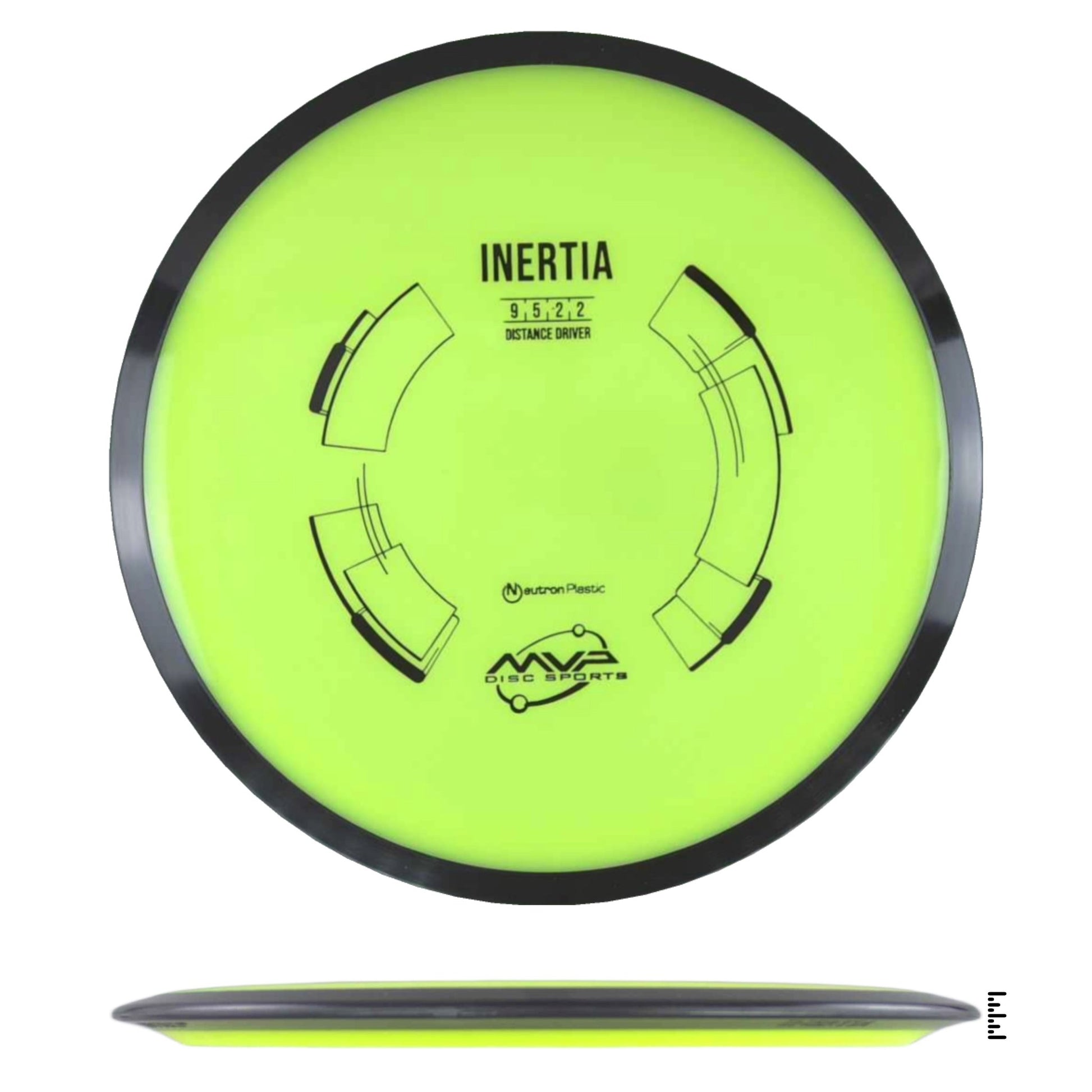 MVP Disc Sports Neutron Inertia - Fluorescent Yellow - Powergrip USA