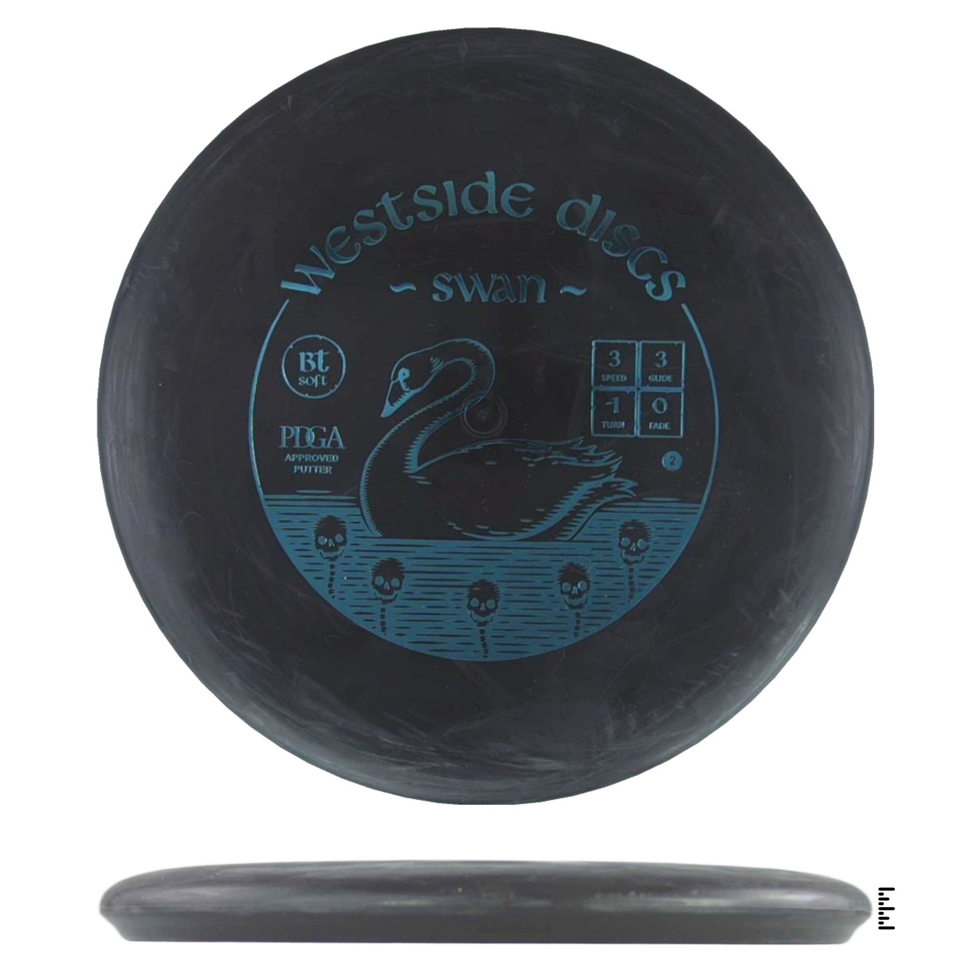 Westside Discs BT Soft Swan 2 - Black - Powergrip USA
