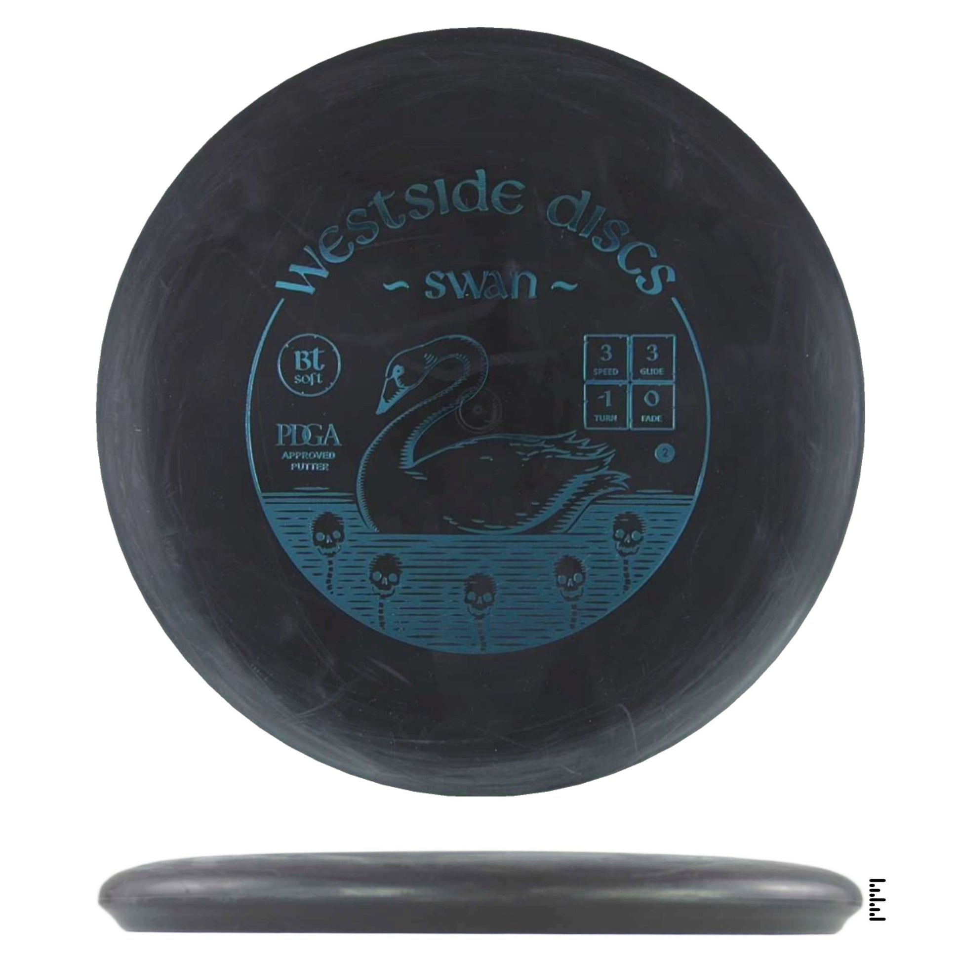 Westside Discs BT Soft Swan 2 - Black - Powergrip USA