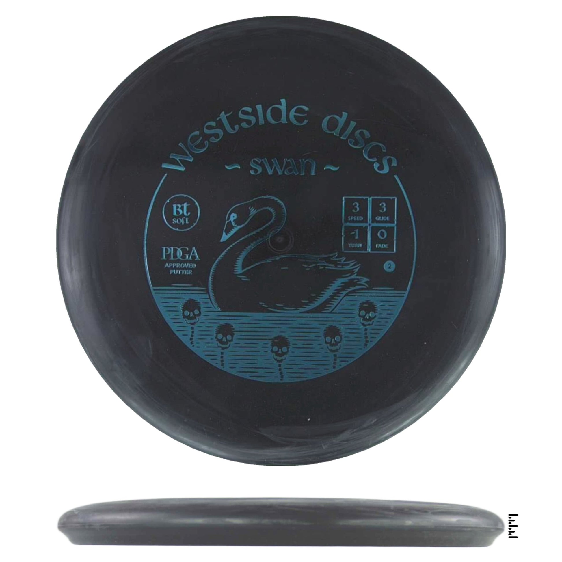 Westside Discs BT Soft Swan 2 - Black - Powergrip USA