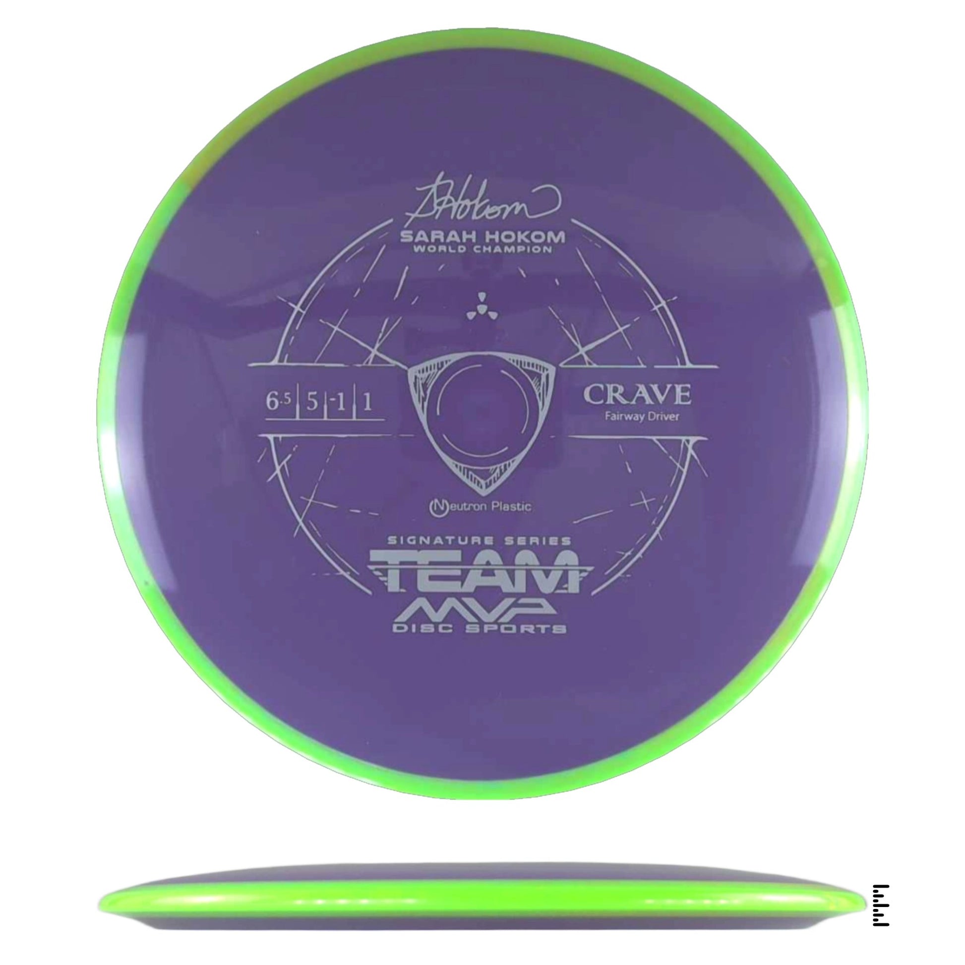Axiom Discs Neutron Crave Sarah Hokom Signature Edition - Violet / Lime - Powergrip USA