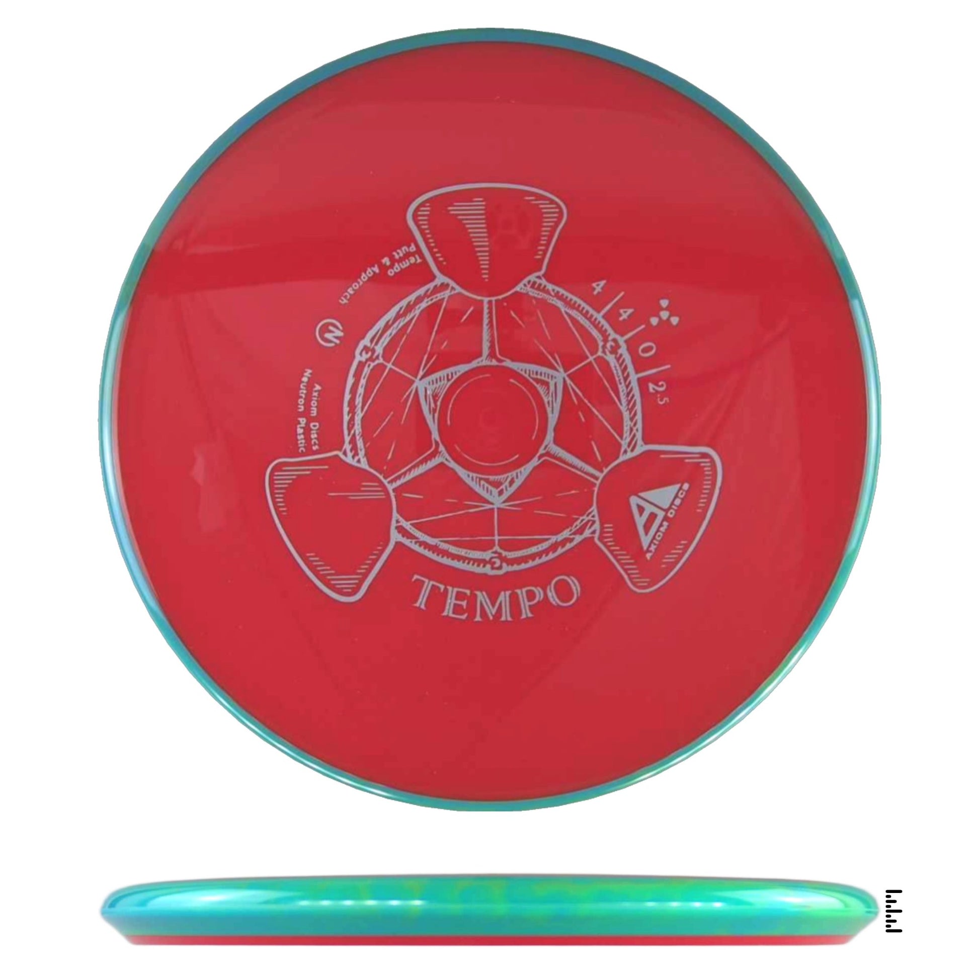 Axiom Discs Neutron Tempo - Red / Turquoise - Powergrip USA