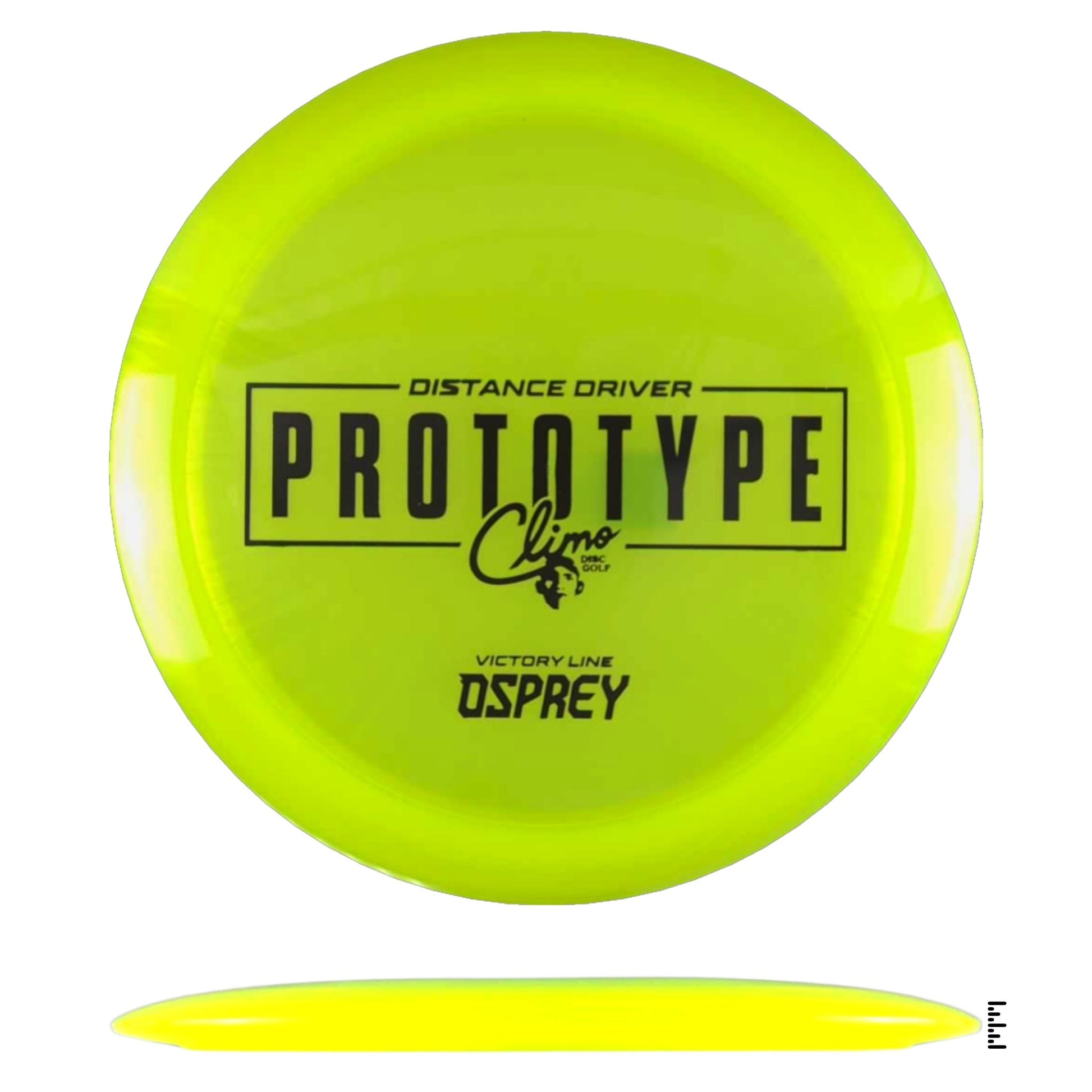 Climo Disc Golf Victory Line Osprey Prototype - Fluorescent Yellow - Powergrip USA