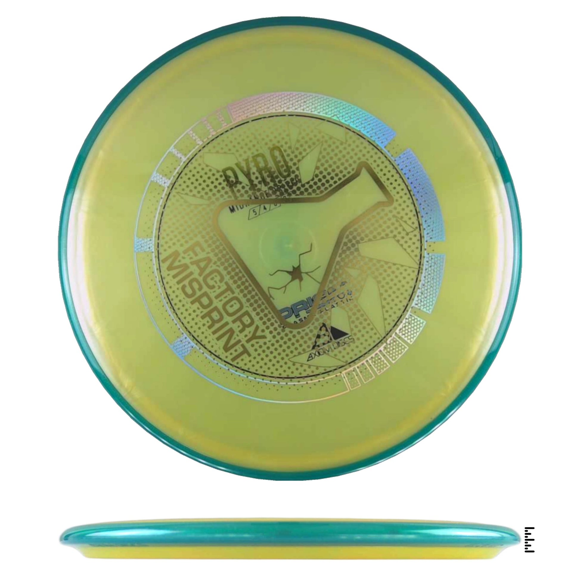 Axiom Discs Prism Plasma Pyro Factory Misprint - Gold / Teal - Powergrip USA