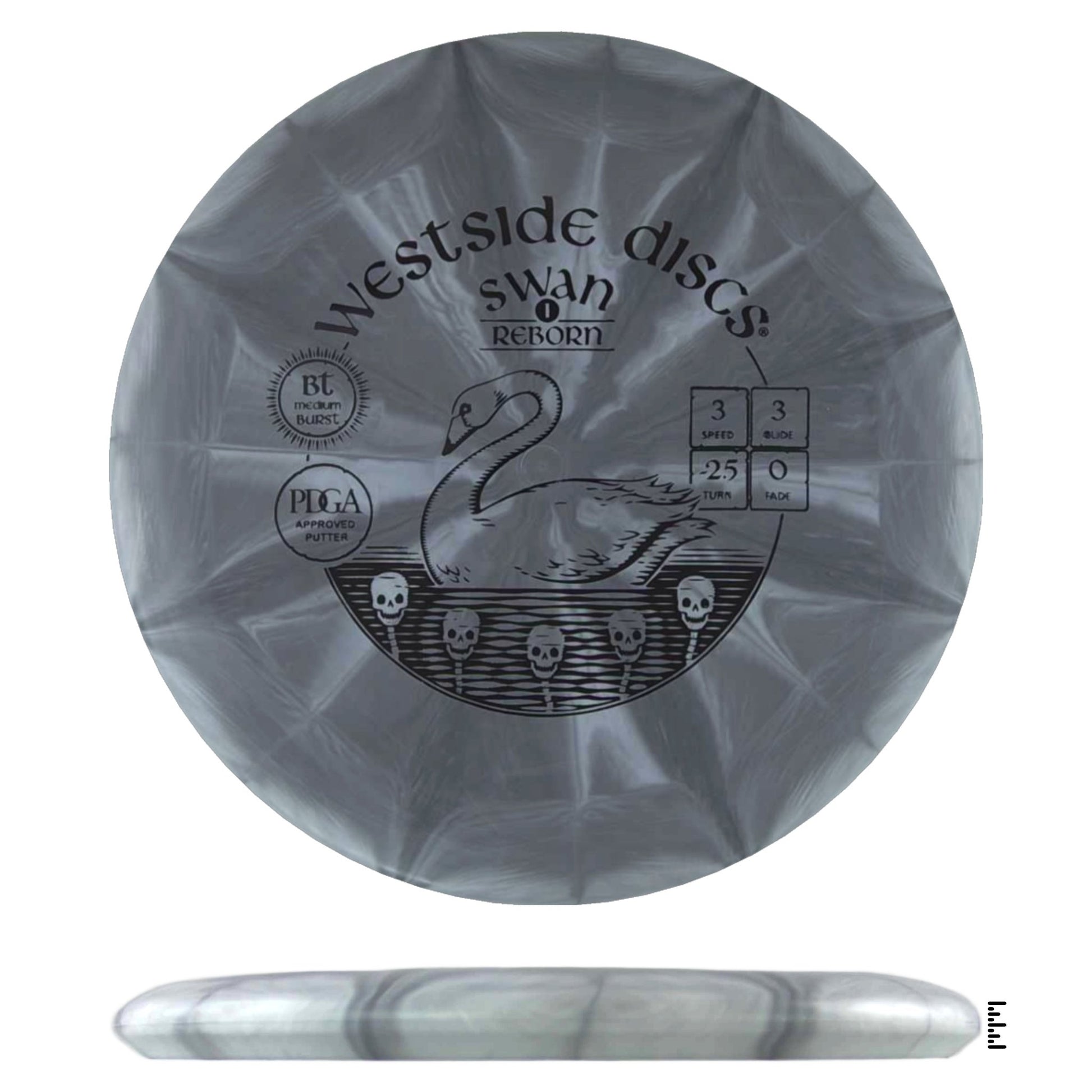 Westside Discs BT Medium Burst Swan 1 Reborn - Gray - Powergrip USA