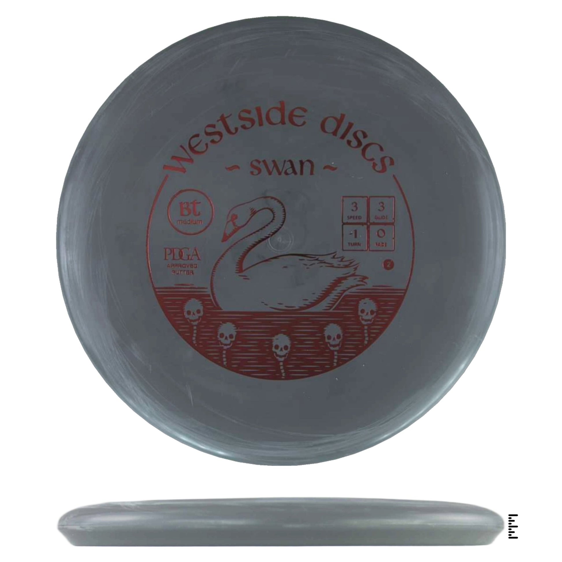 Westside Discs BT Medium Swan 2 - Gray - Powergrip USA