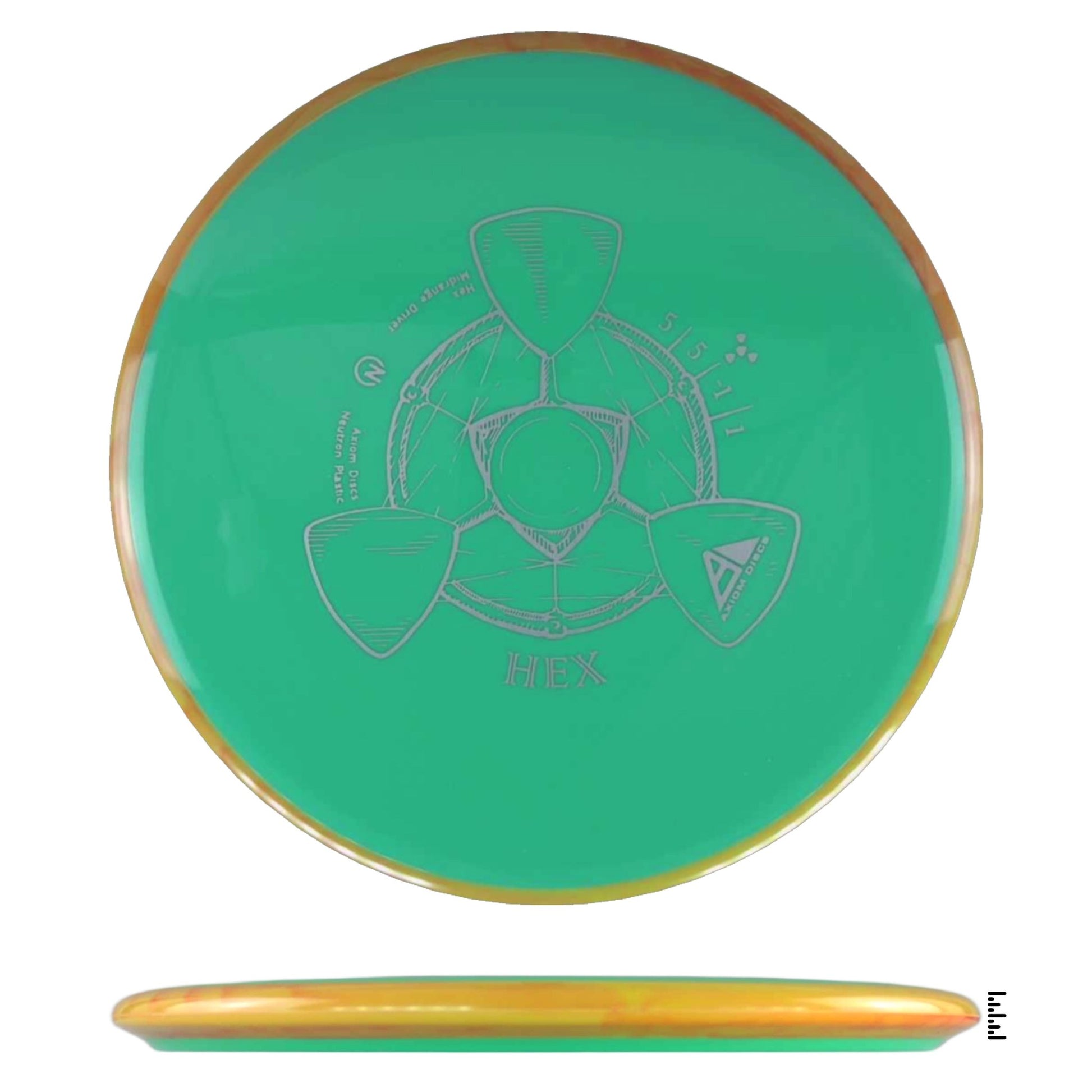 Axiom Discs Neutron Hex - Turquoise / Orange - Powergrip USA