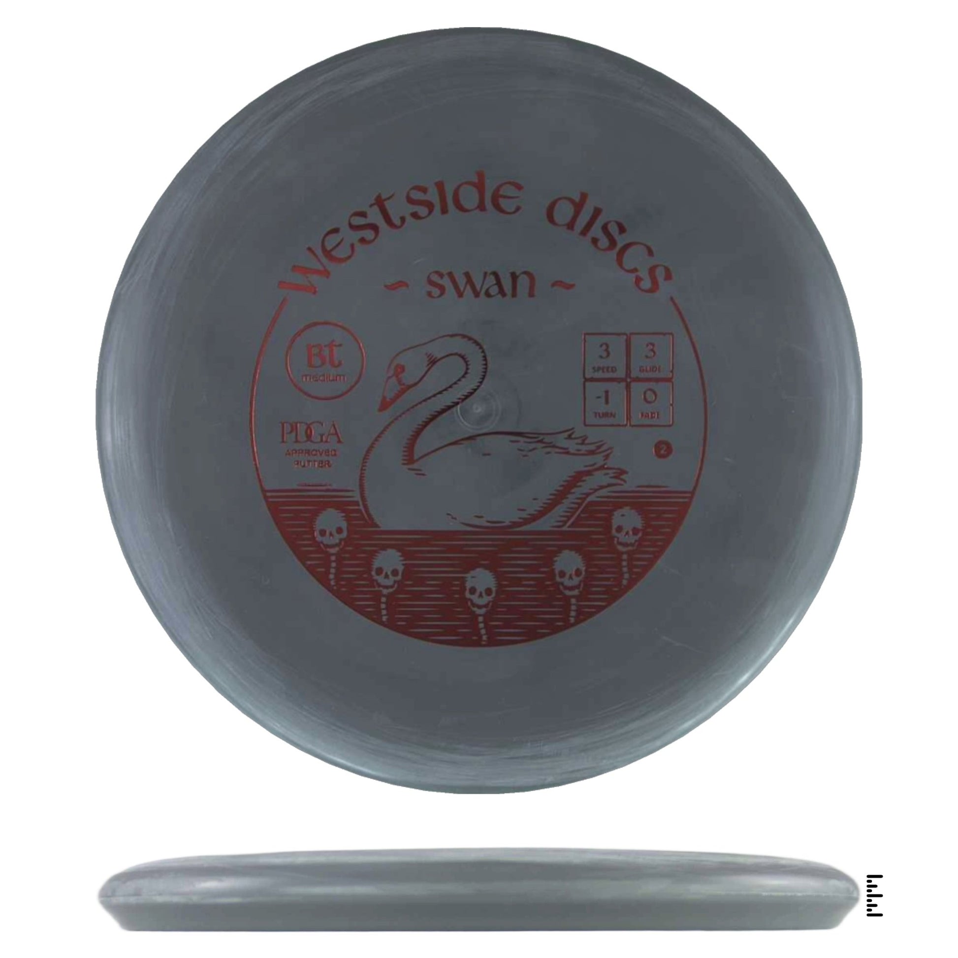 Westside Discs BT Medium Swan 2 - Gray - Powergrip USA