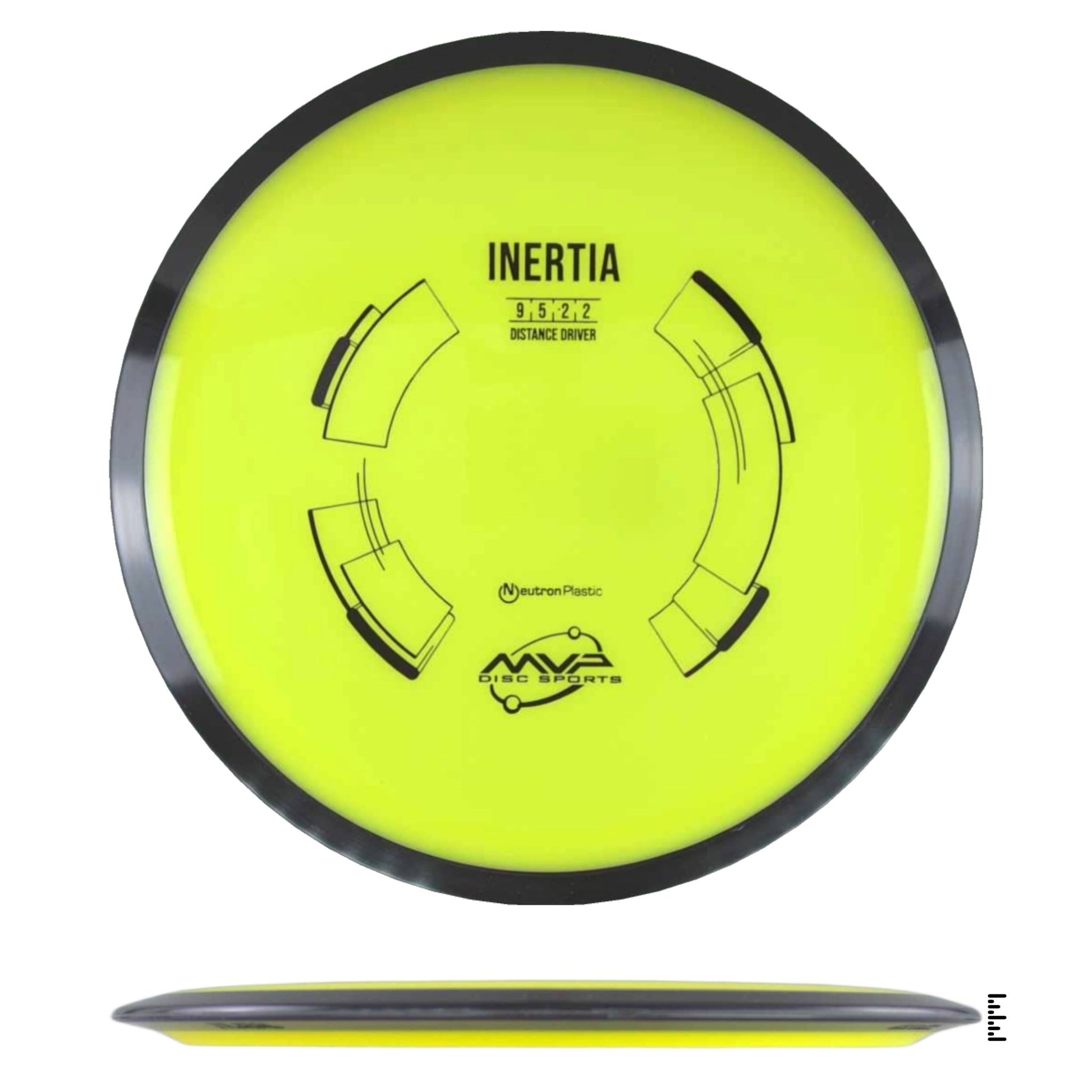 MVP Disc Sports Neutron Inertia - Fluorescent Yellow - Powergrip USA