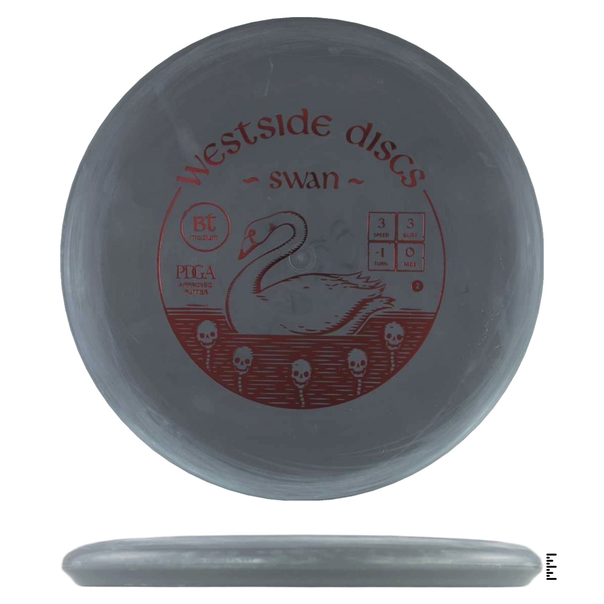 Westside Discs BT Medium Swan 2 - Gray - Powergrip USA