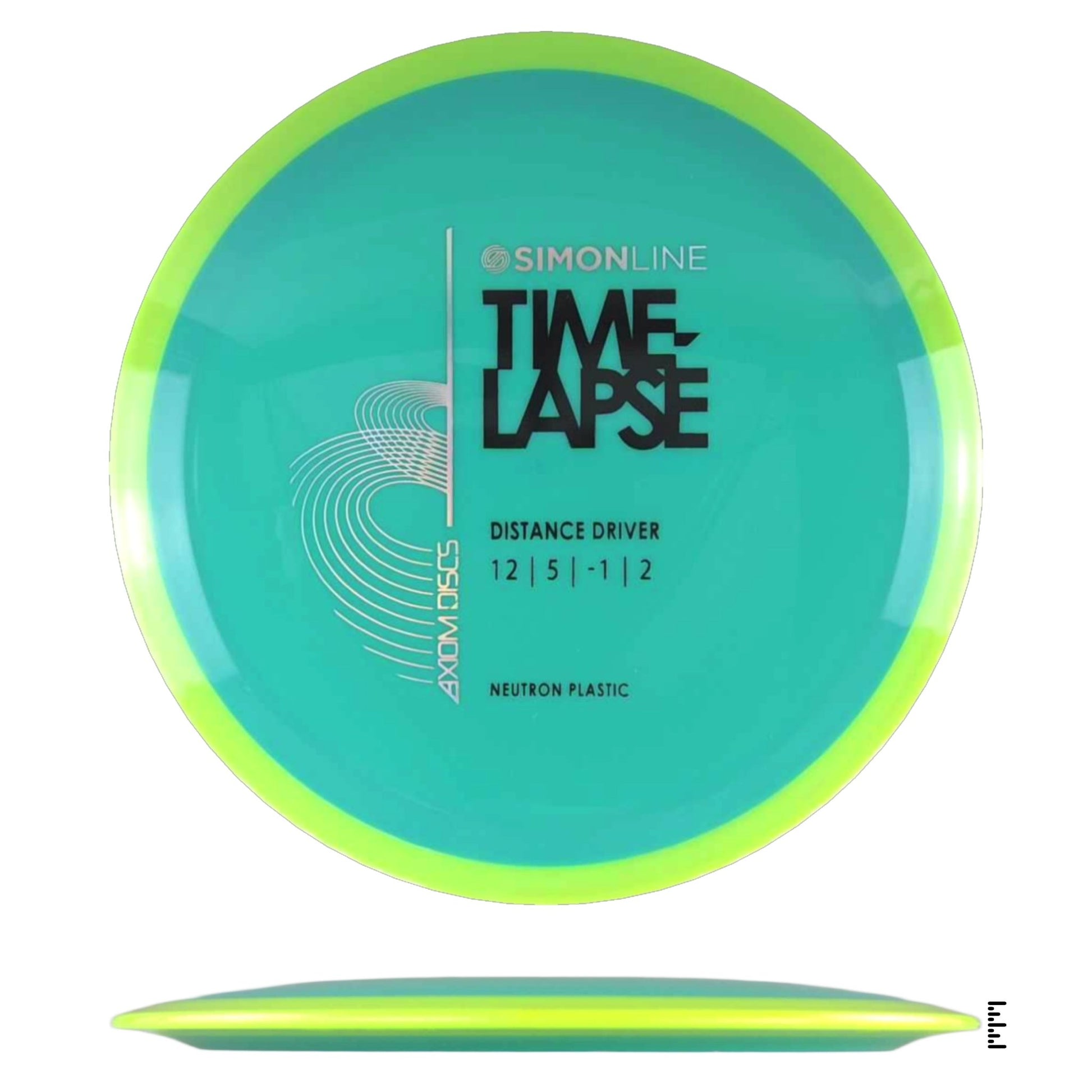 Axiom Discs Simon Line Neutron Time - Lapse - Turquoise / Fluorescent Yellow - Powergrip USA