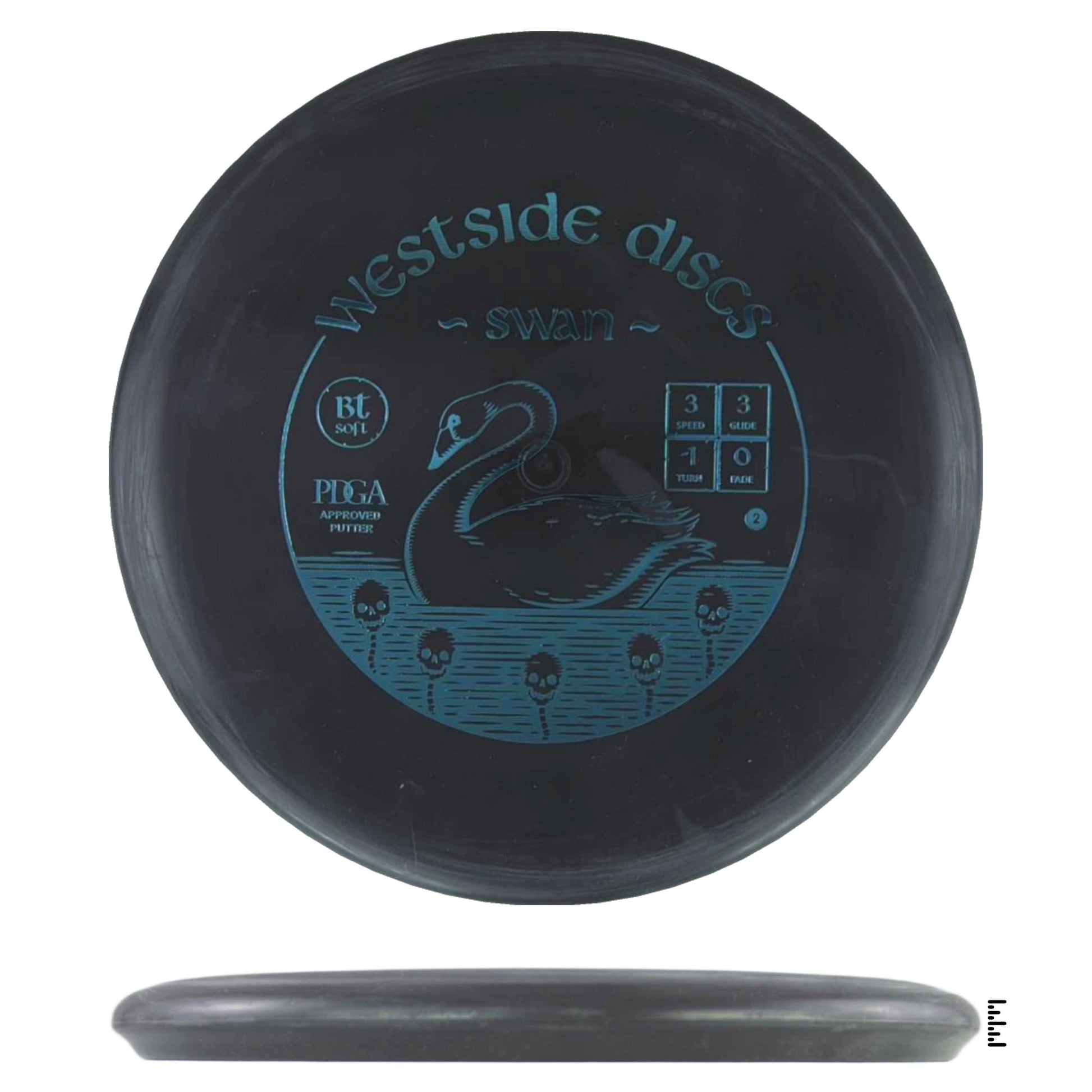 Westside Discs BT Soft Swan 2 - Black - Powergrip USA