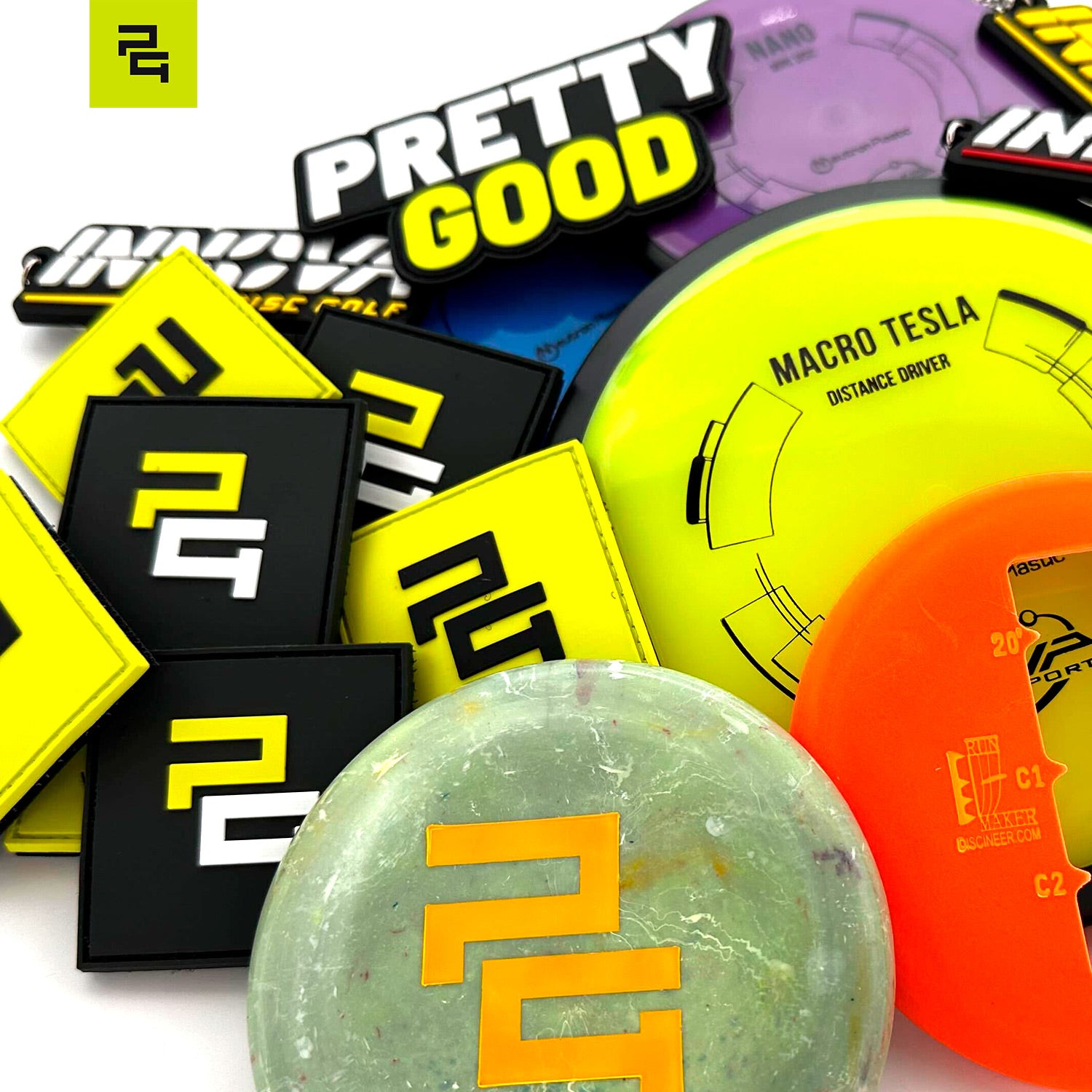 Disc golf accessories including minis patches, and more.