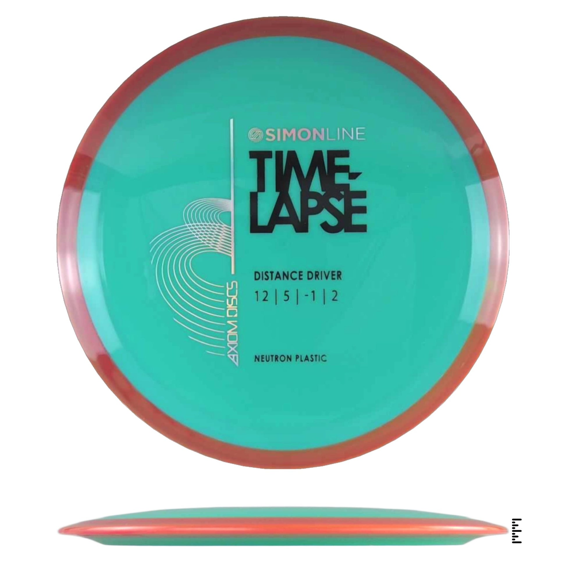 Axiom Discs Simon Line Neutron Time - Lapse - Turquoise / Dark Orange - Powergrip USA