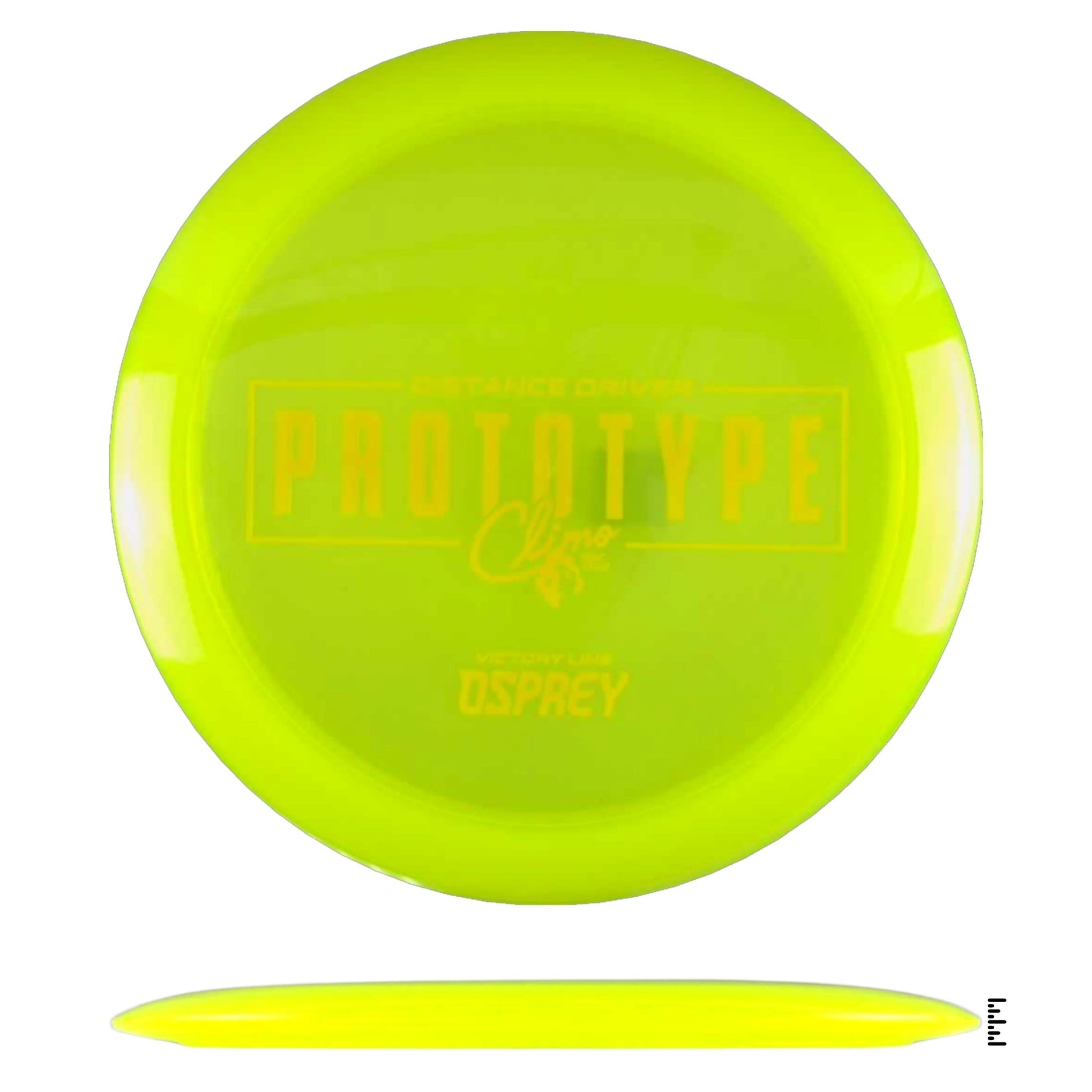Climo Disc Golf Victory Line Osprey Prototype - Fluorescent Yellow - Powergrip USA