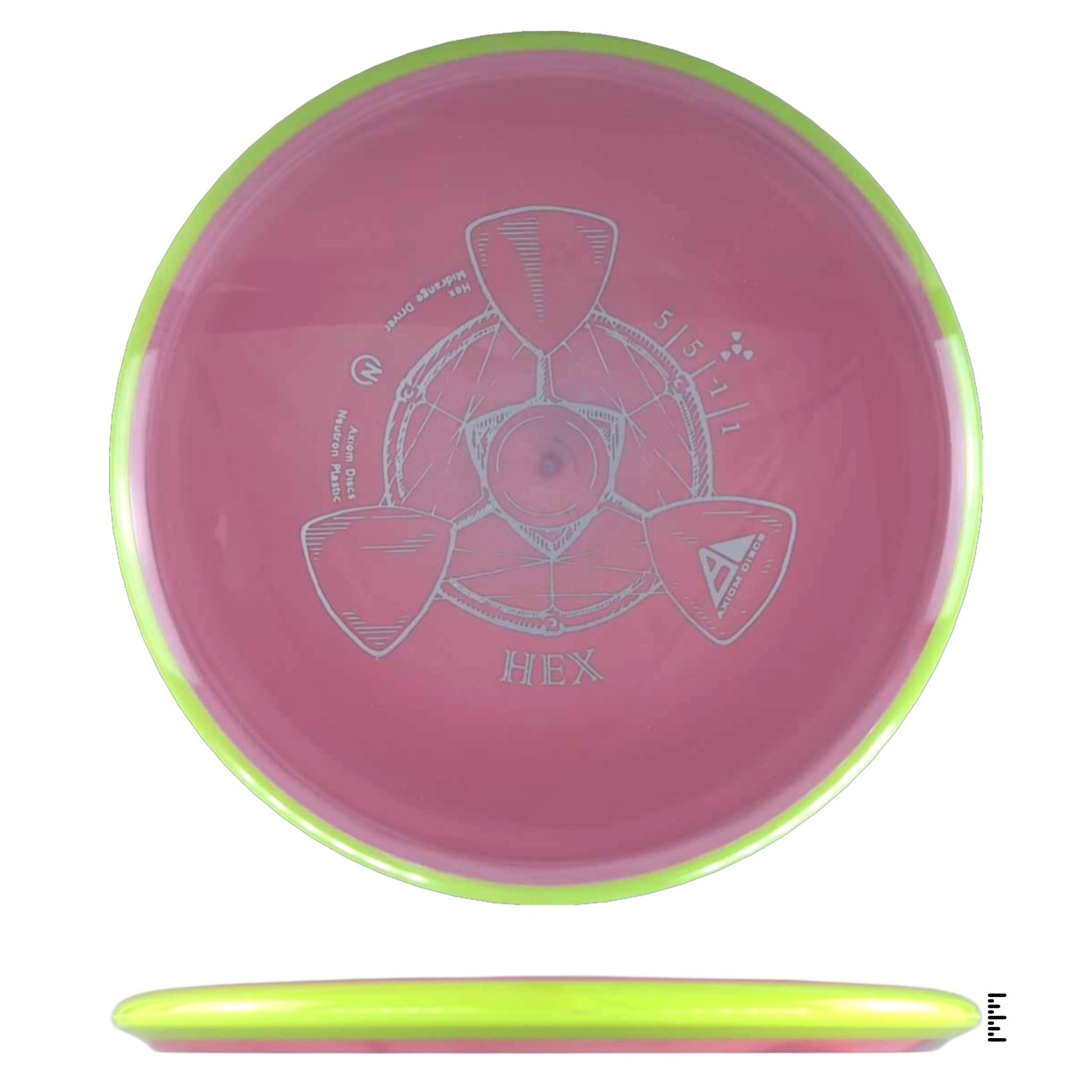 Axiom Discs Neutron Hex - Rose / Fluorescent Yellow - Powergrip USA