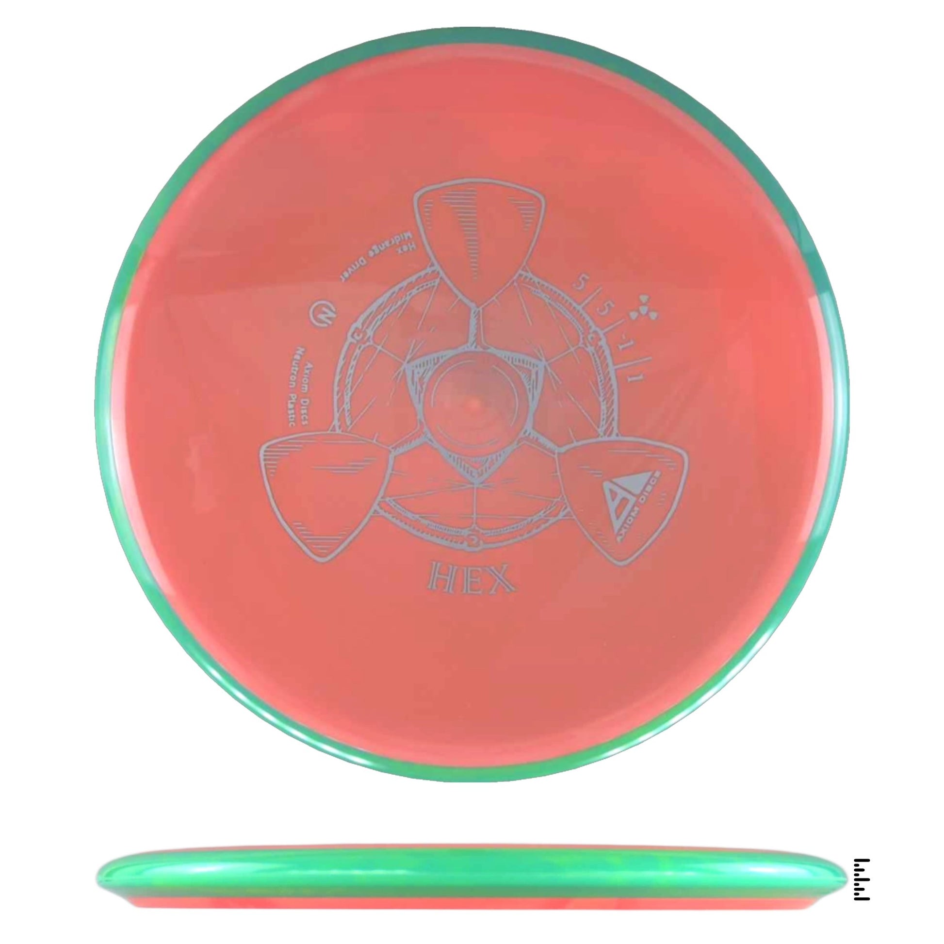 Axiom Discs Neutron Hex - Salmon / Green - Powergrip USA