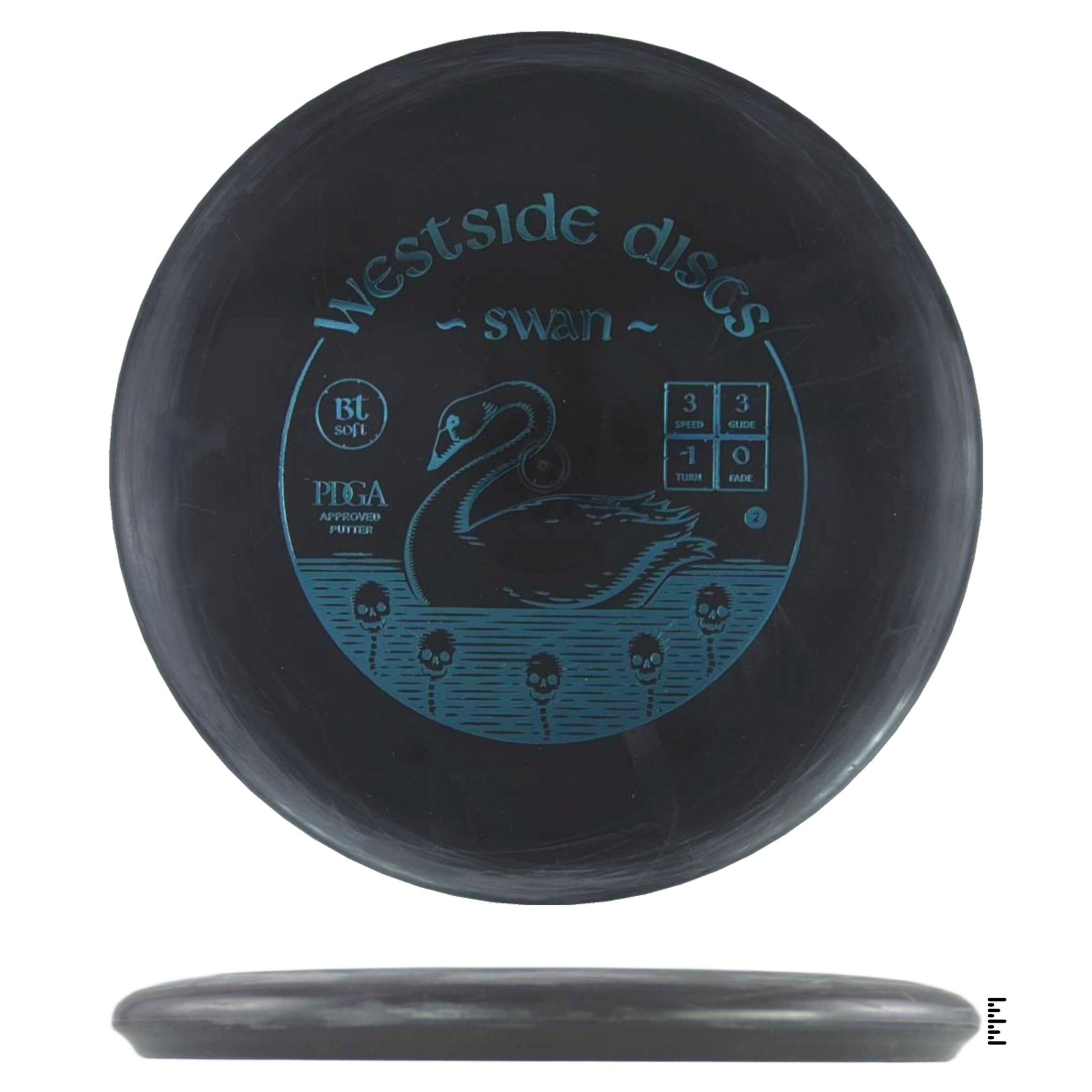 Westside Discs BT Soft Swan 2 - Black - Powergrip USA