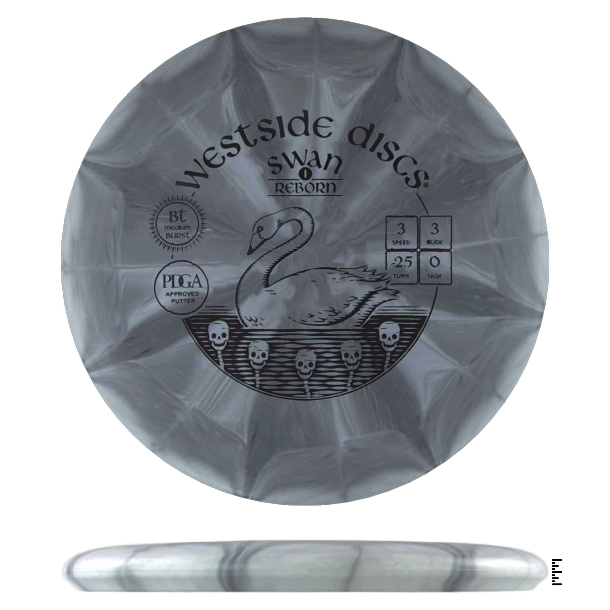 Westside Discs BT Medium Burst Swan 1 Reborn - Gray - Powergrip USA