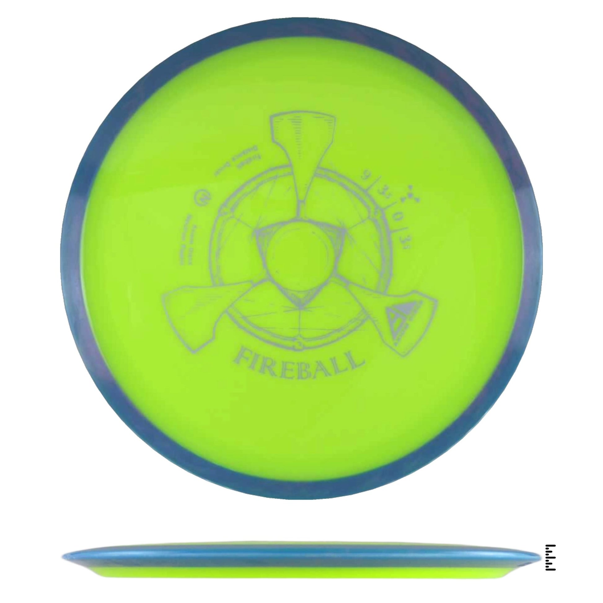 Axiom Discs Neutron Fireball - Fluorescent Yellow / Blue - Powergrip USA