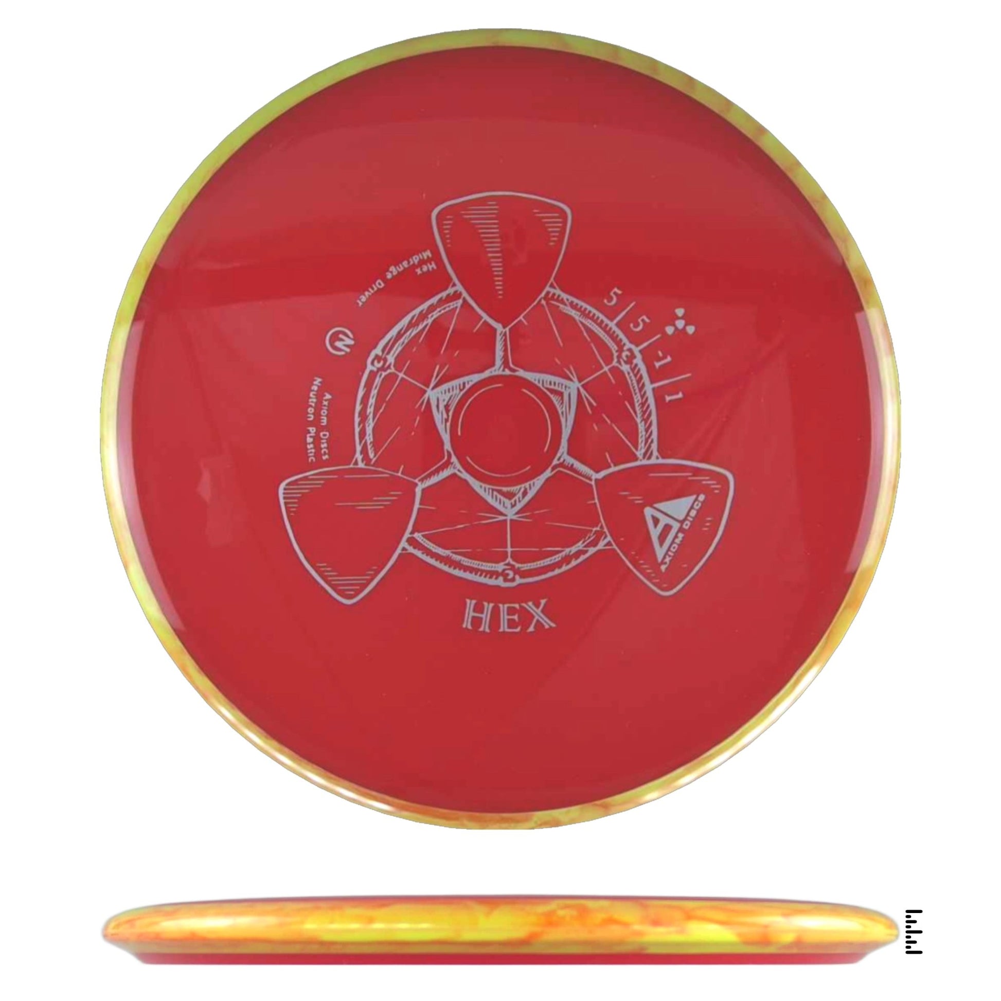 Axiom Discs Neutron Hex - Red / Orange - Powergrip USA
